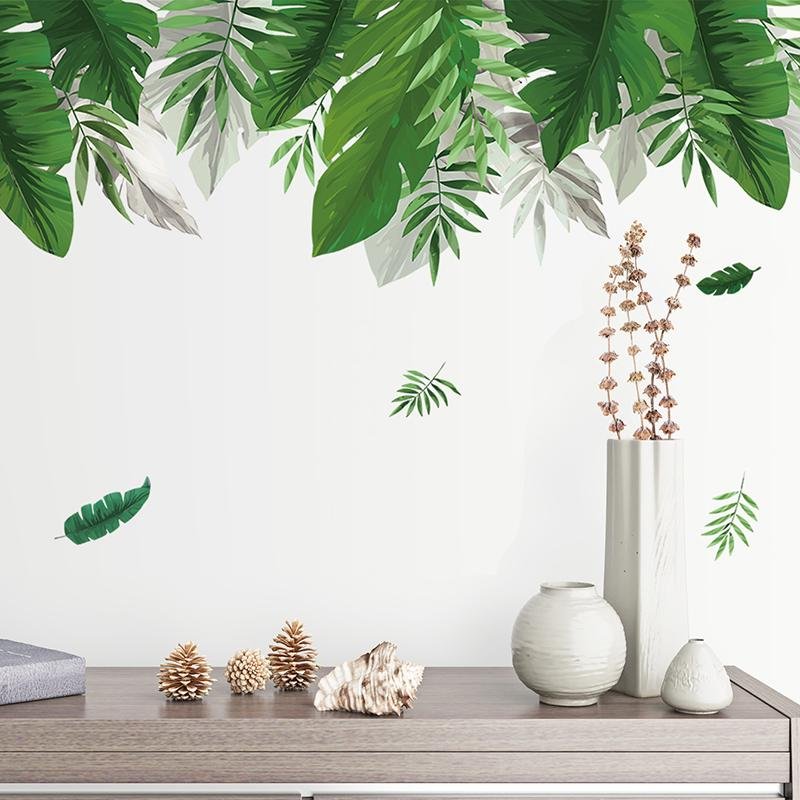 Tony Plate Green Plant Wallpaper For Living Room Interior Home Stickers, Flora Grossist, Barnrum
