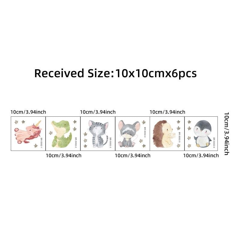 Cartoon Penguin Unicorn Elephant Panda Wall Decals Wall Stickers, Flora Grossist, Barnrum