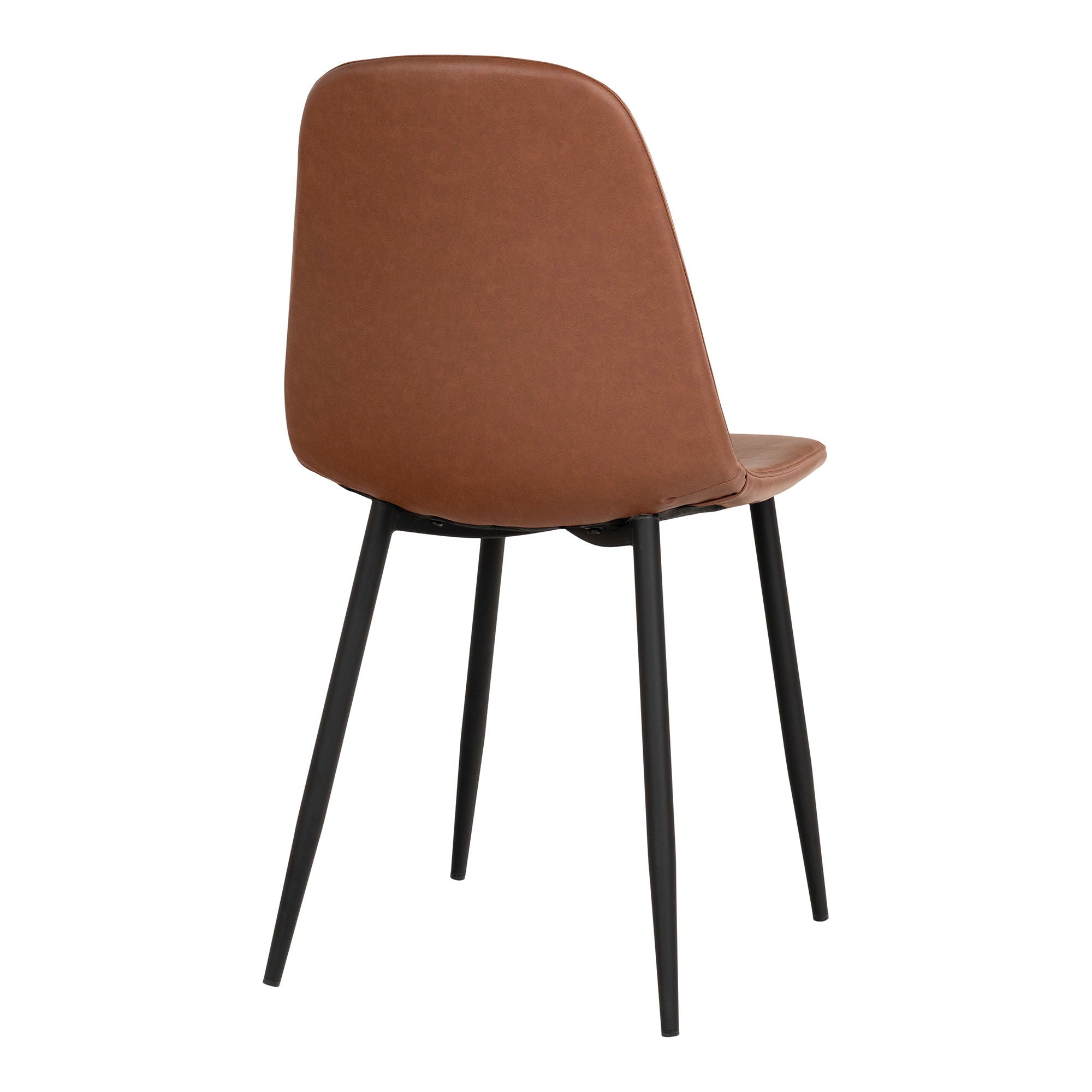 Stockholm Dining Chair, ljusbrun PU-läder, svarta ben