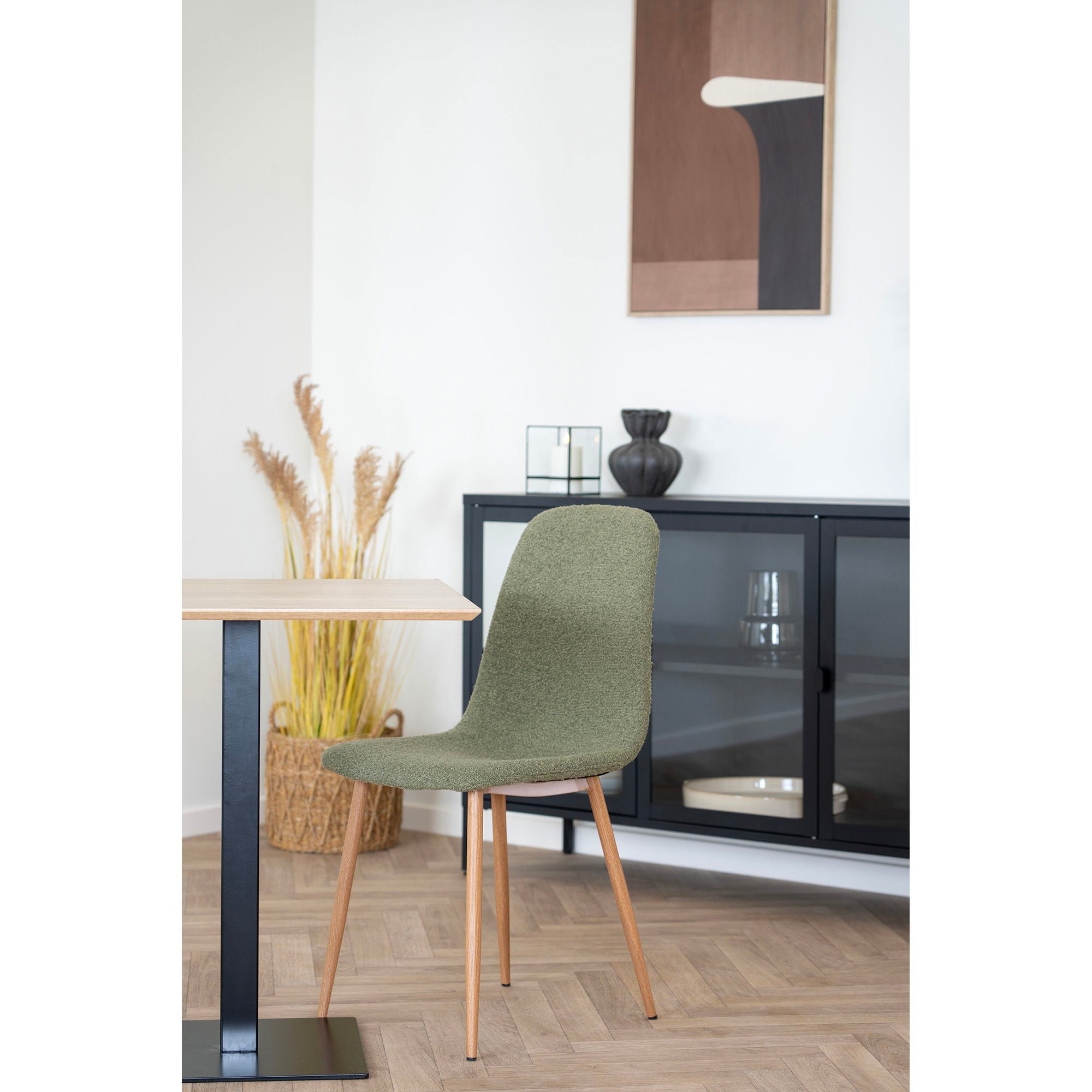 STOCKHOLM Matstol, mörkgrön bouclé