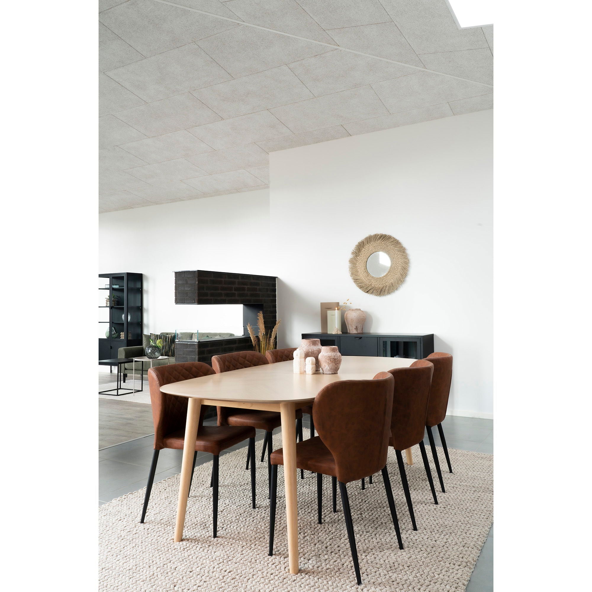 PISA matstol, vintagebrunt PU-läder