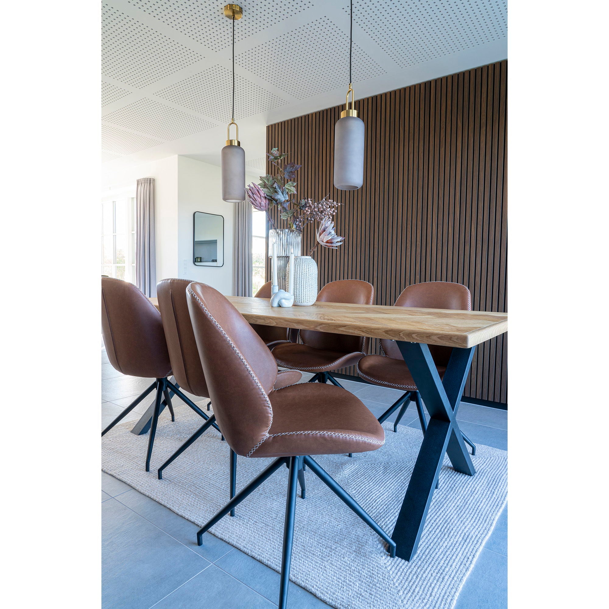 MONTE CARLO matstol, vintagebrun