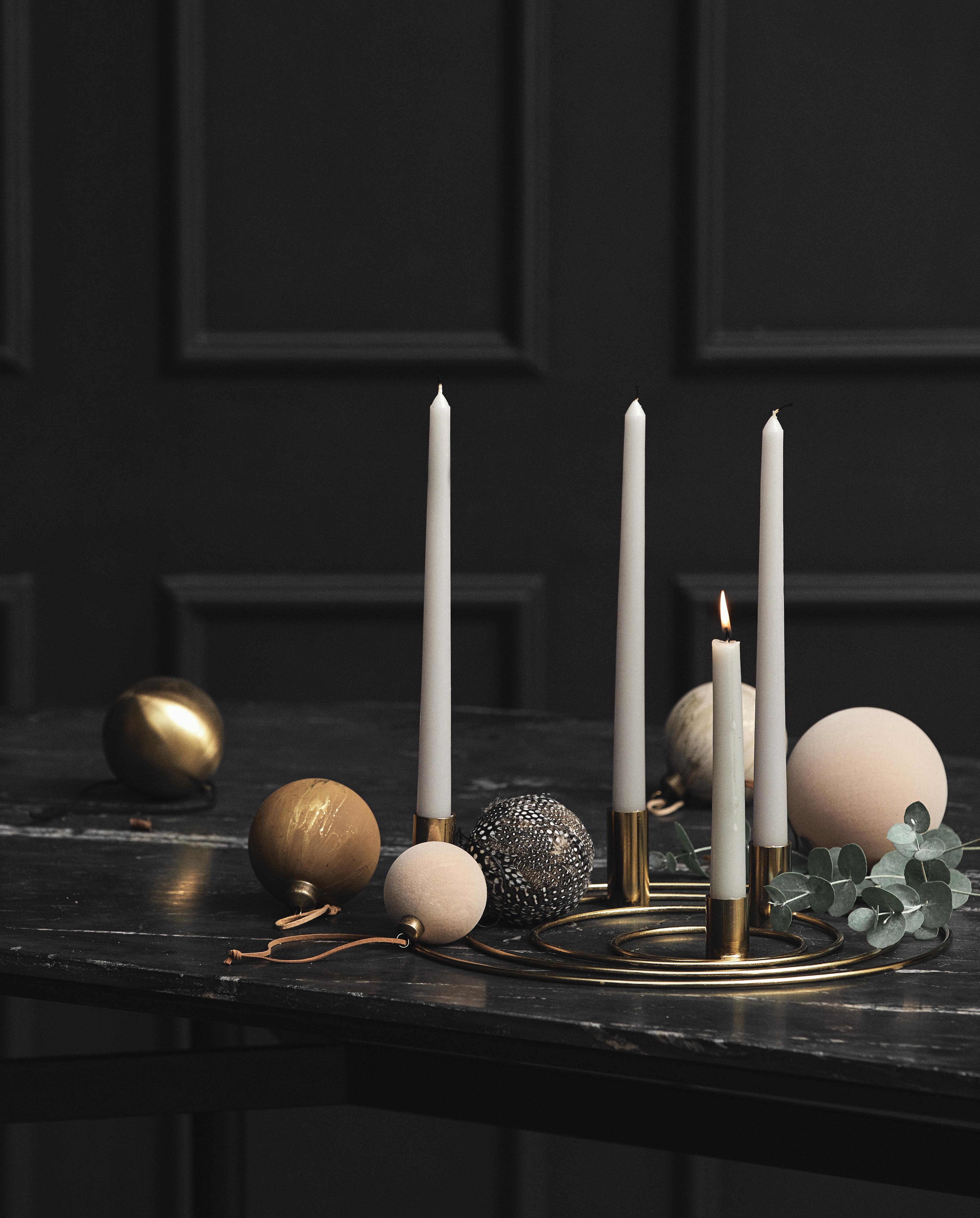 Candle, Tall - Grey, Nordal, ljus & ljuslyktor