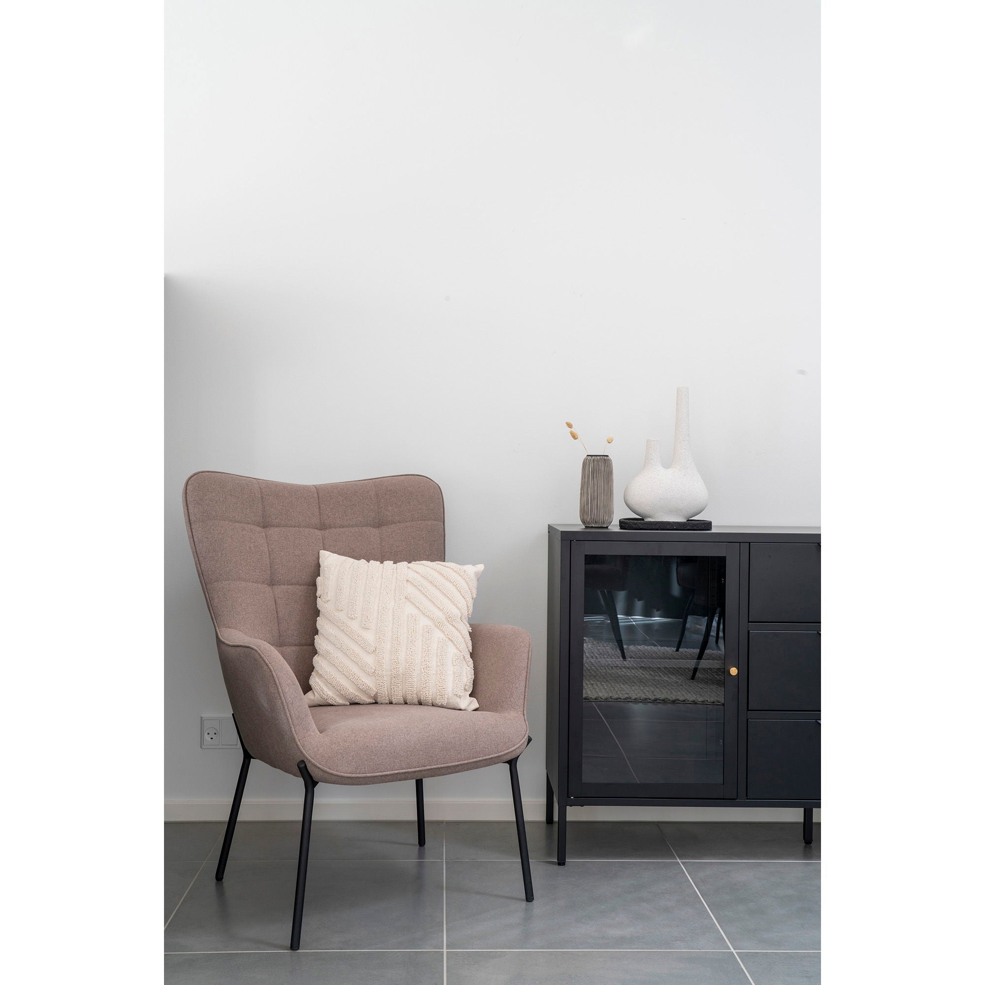 Glasgow Stol, sten med svarta ben