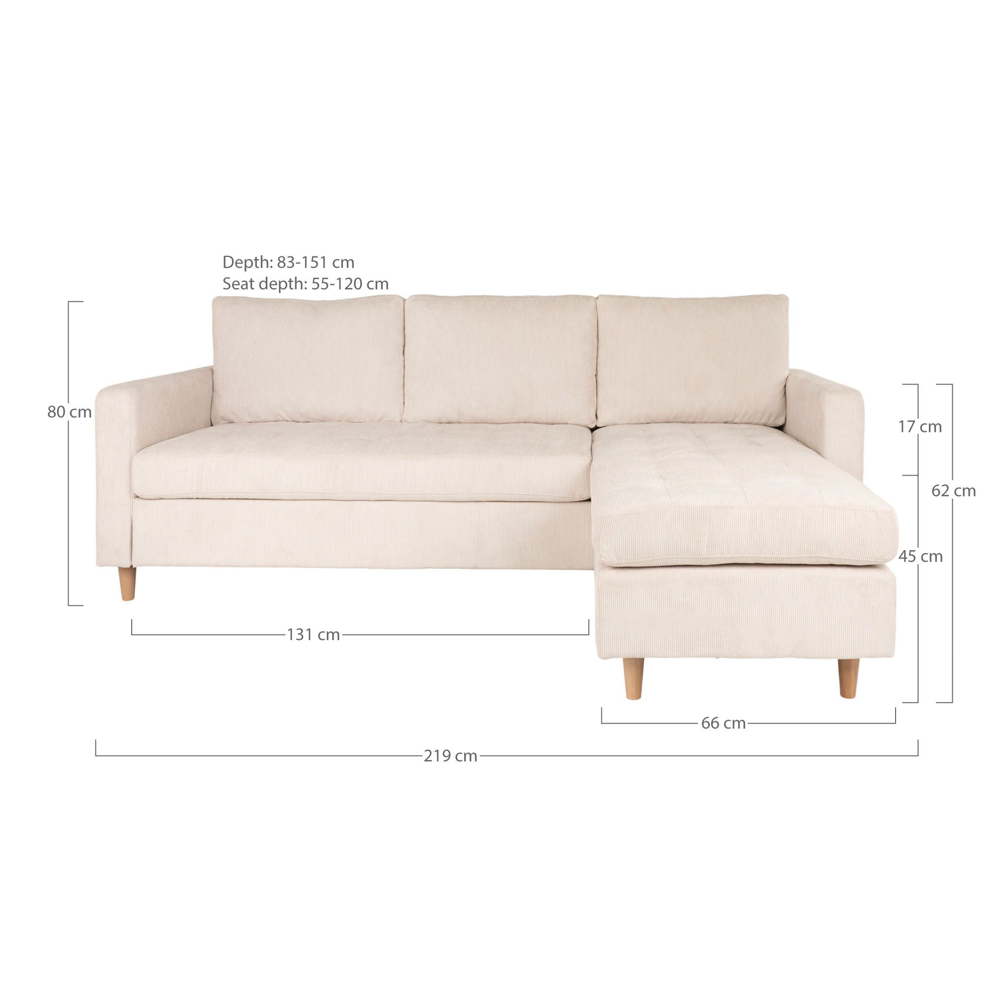 Firenze Lounge-soffa, sand