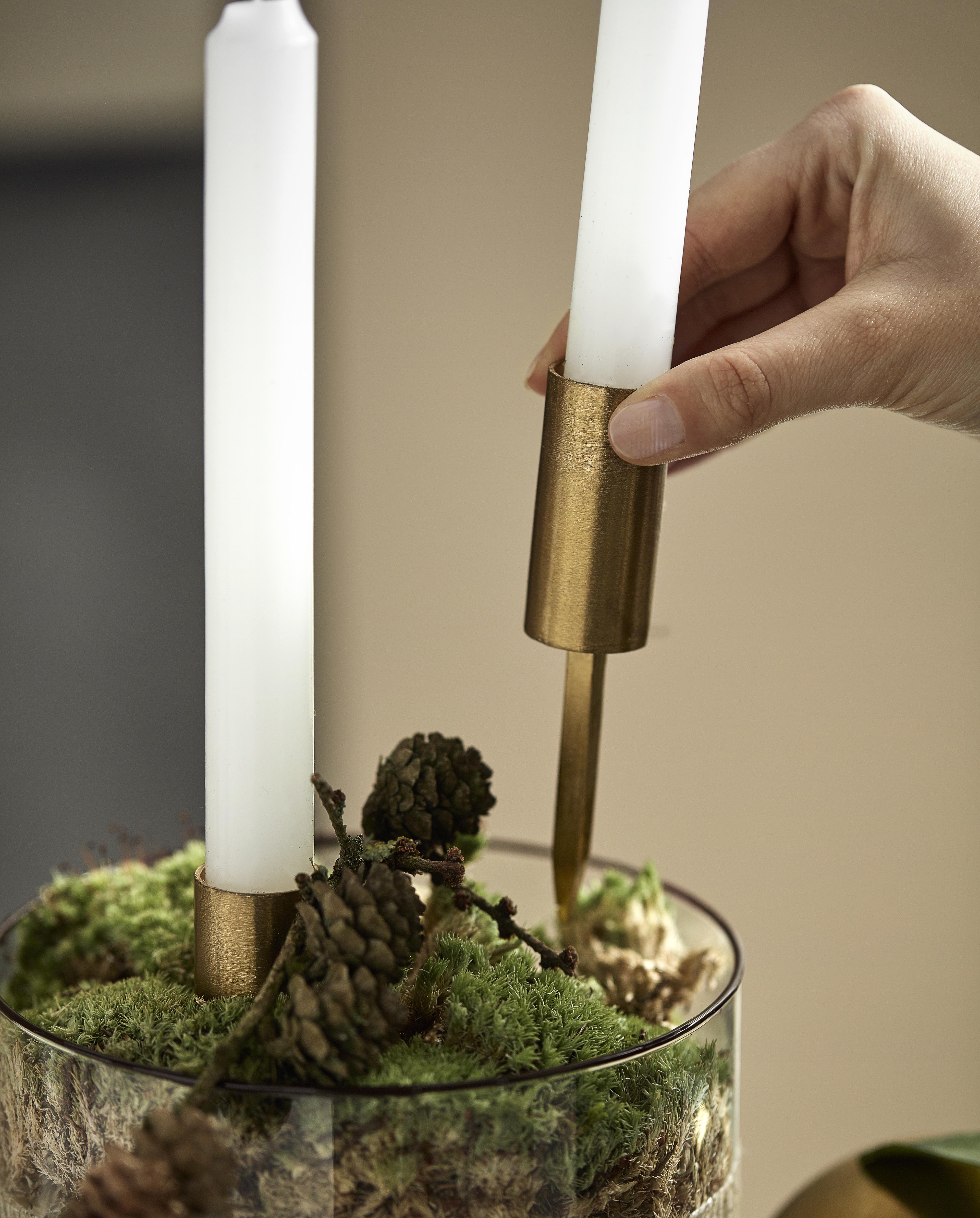 Kura Candle Cup W/spike - Black Finish, Nordal, ljus & ljuslyktor