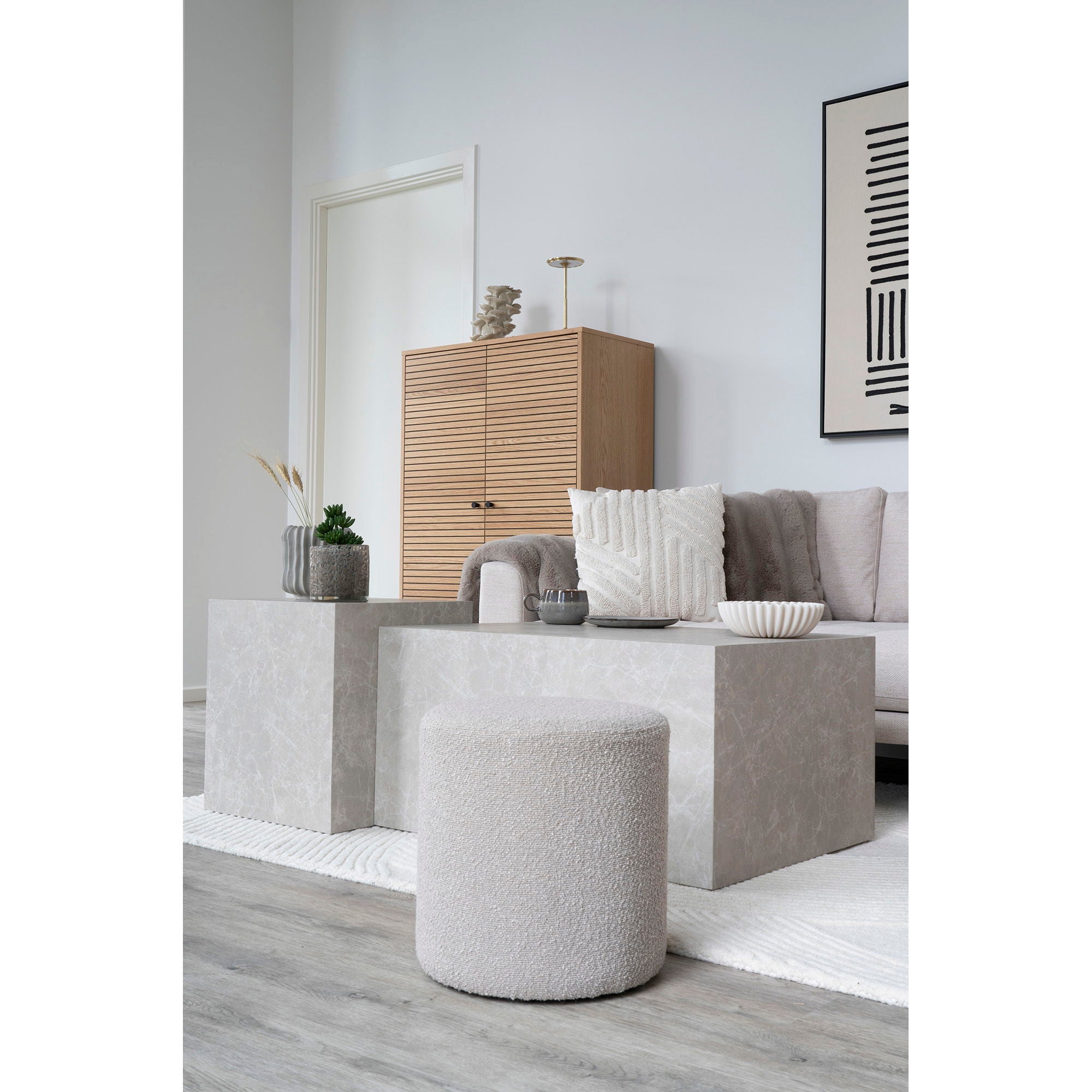 EJBY Pouf, bouclé beige