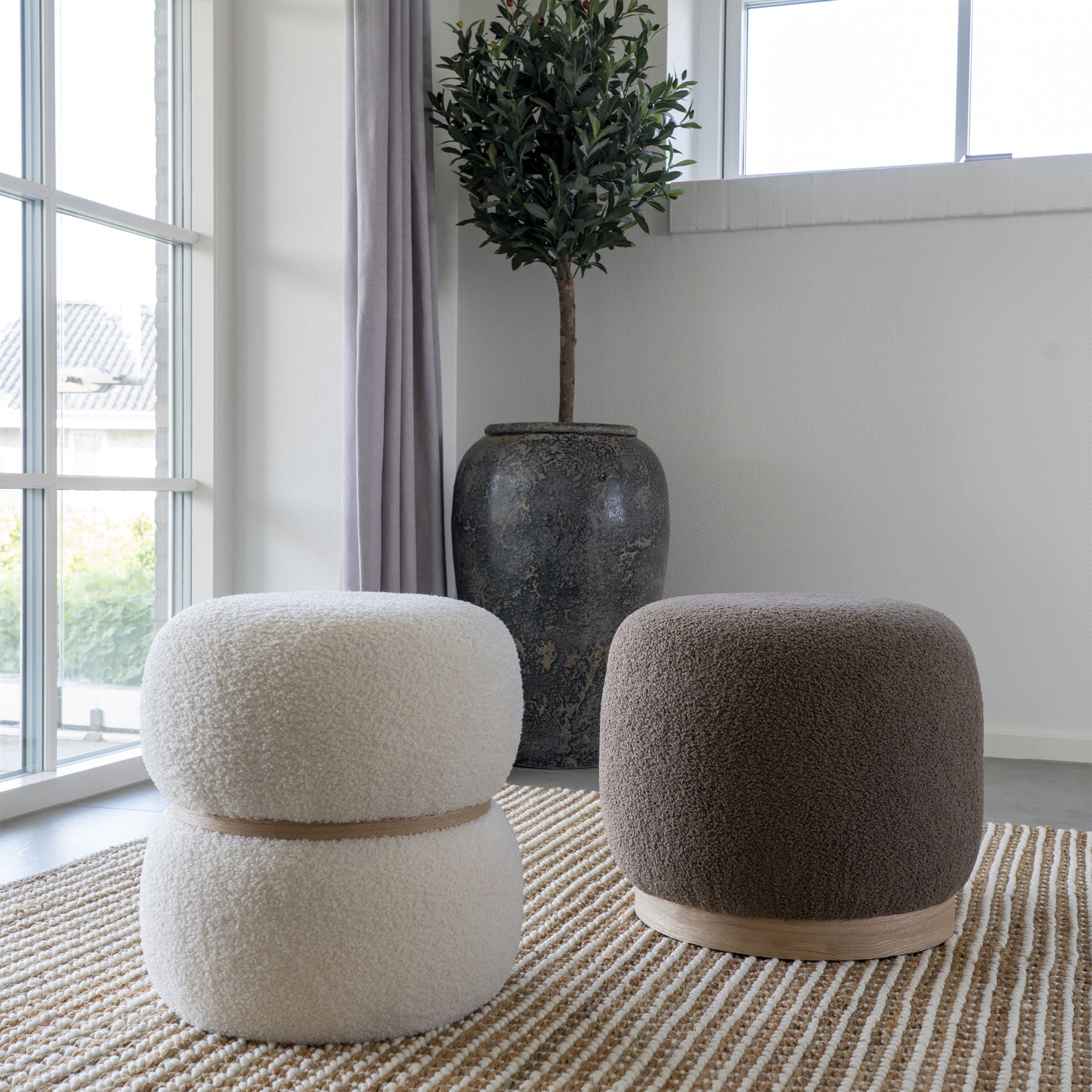 BELFORT Pouf, teddy, brun