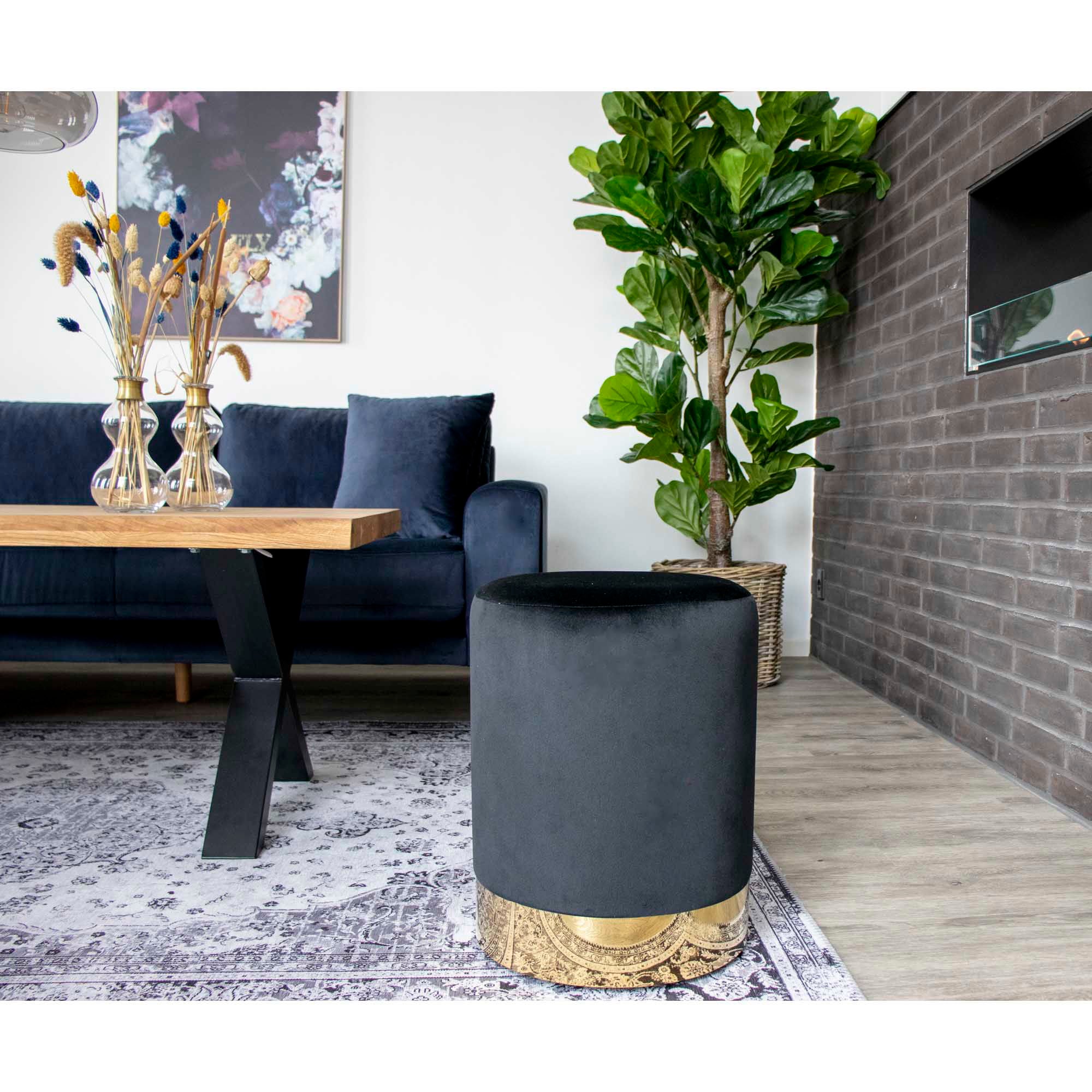 Gamby Fotpall, sammet svart