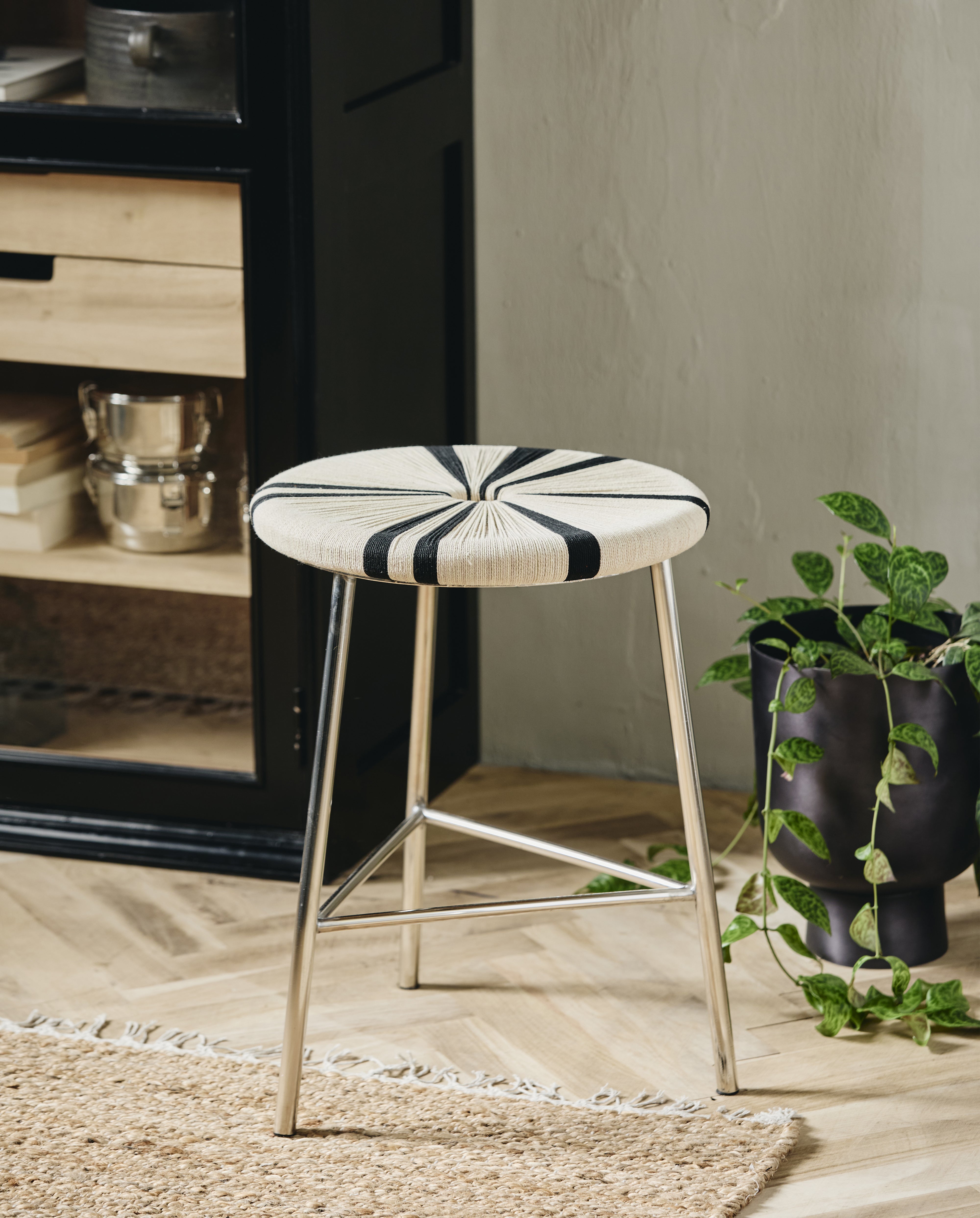 Morice Stool, Low - Black/ivory, Nordal, bänkar & pallar