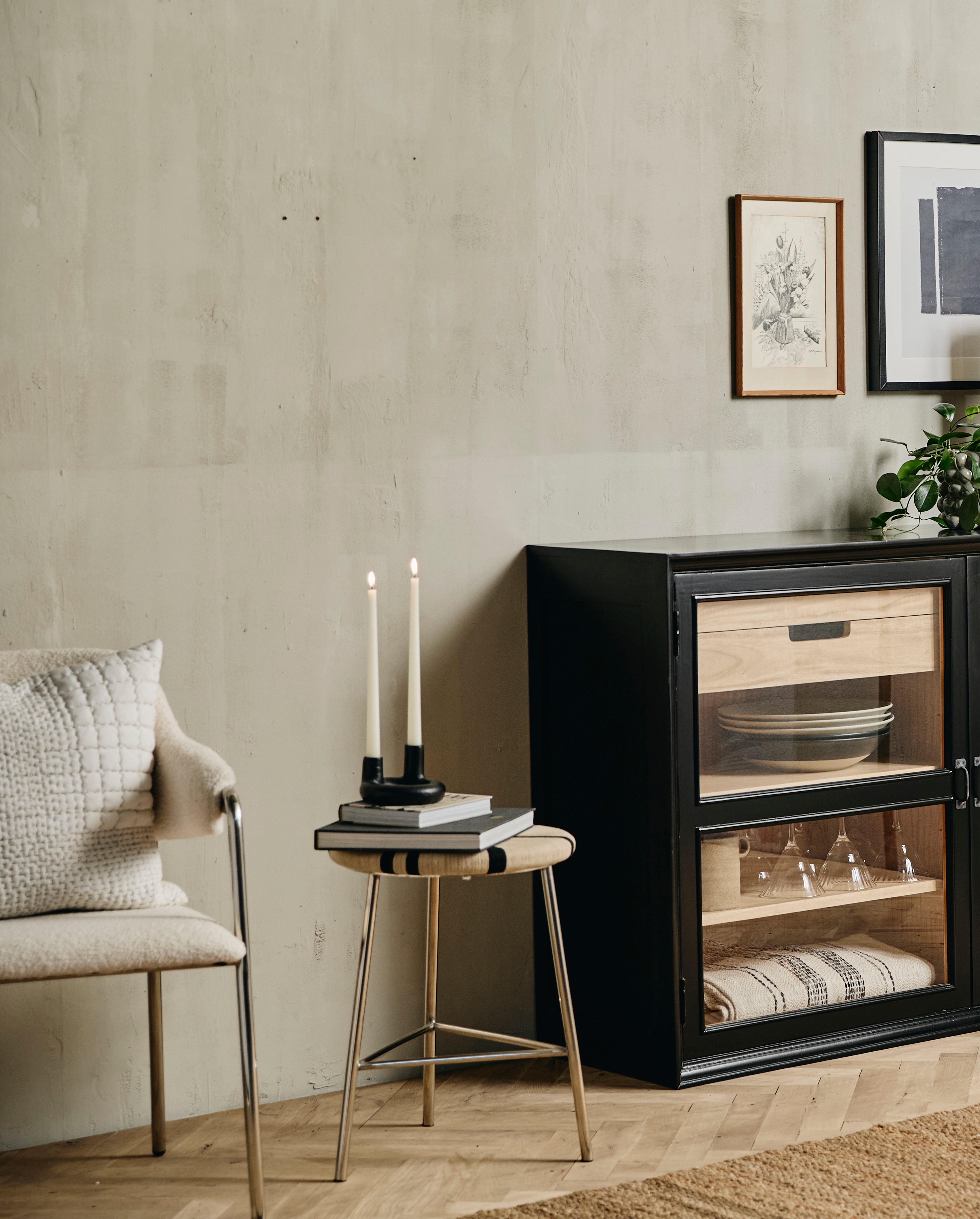 Morice Stool, Low - Black/ivory, Nordal, bänkar & pallar