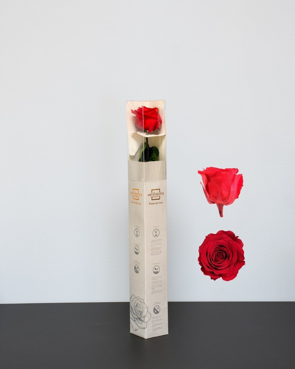 Giftbox – Singel Evighetsros 60 Cm, Flora Grossist, konserverade-blommor