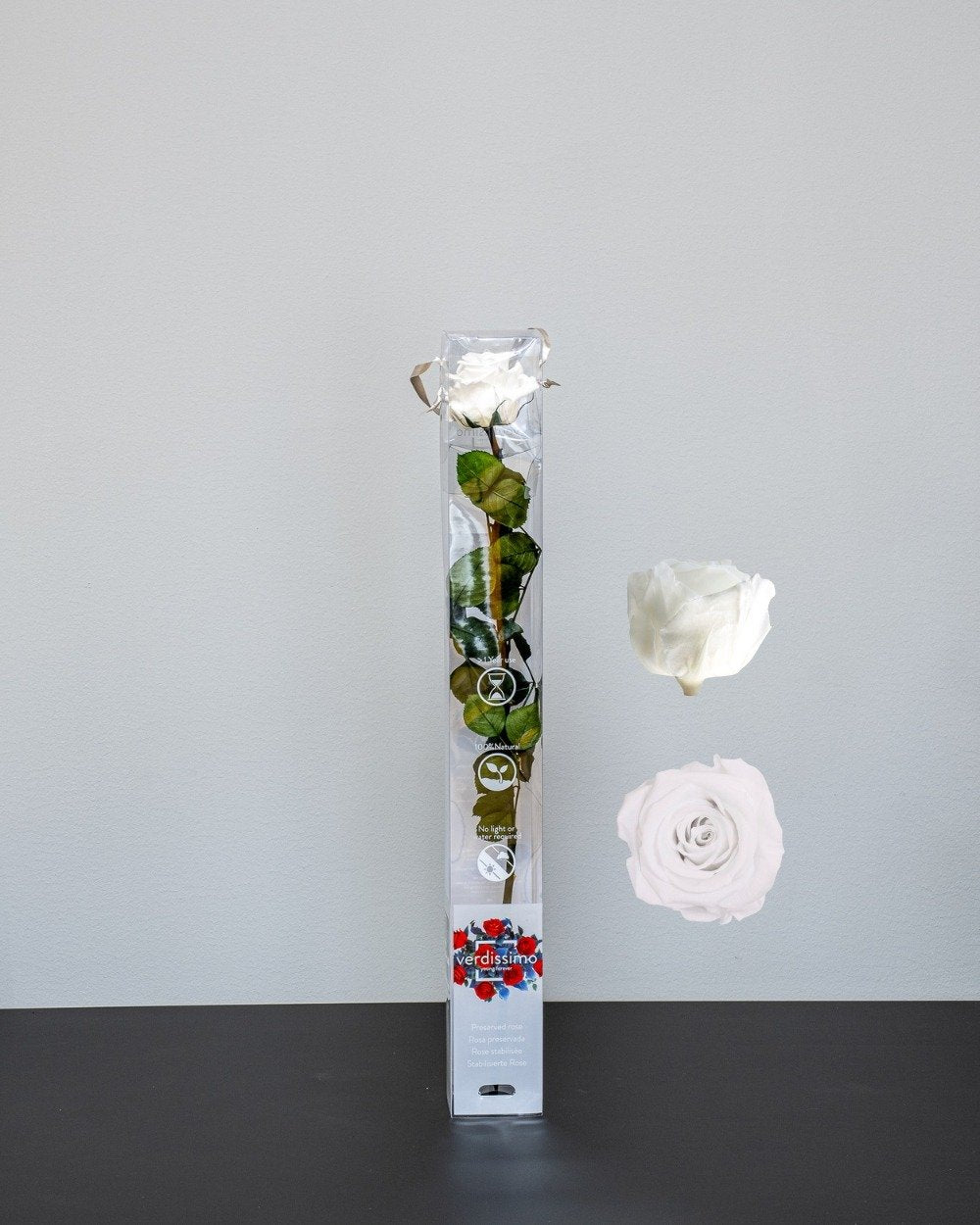 Giftbox – Singel Evighetsros 60 Cm, Flora Grossist, konserverade-blommor