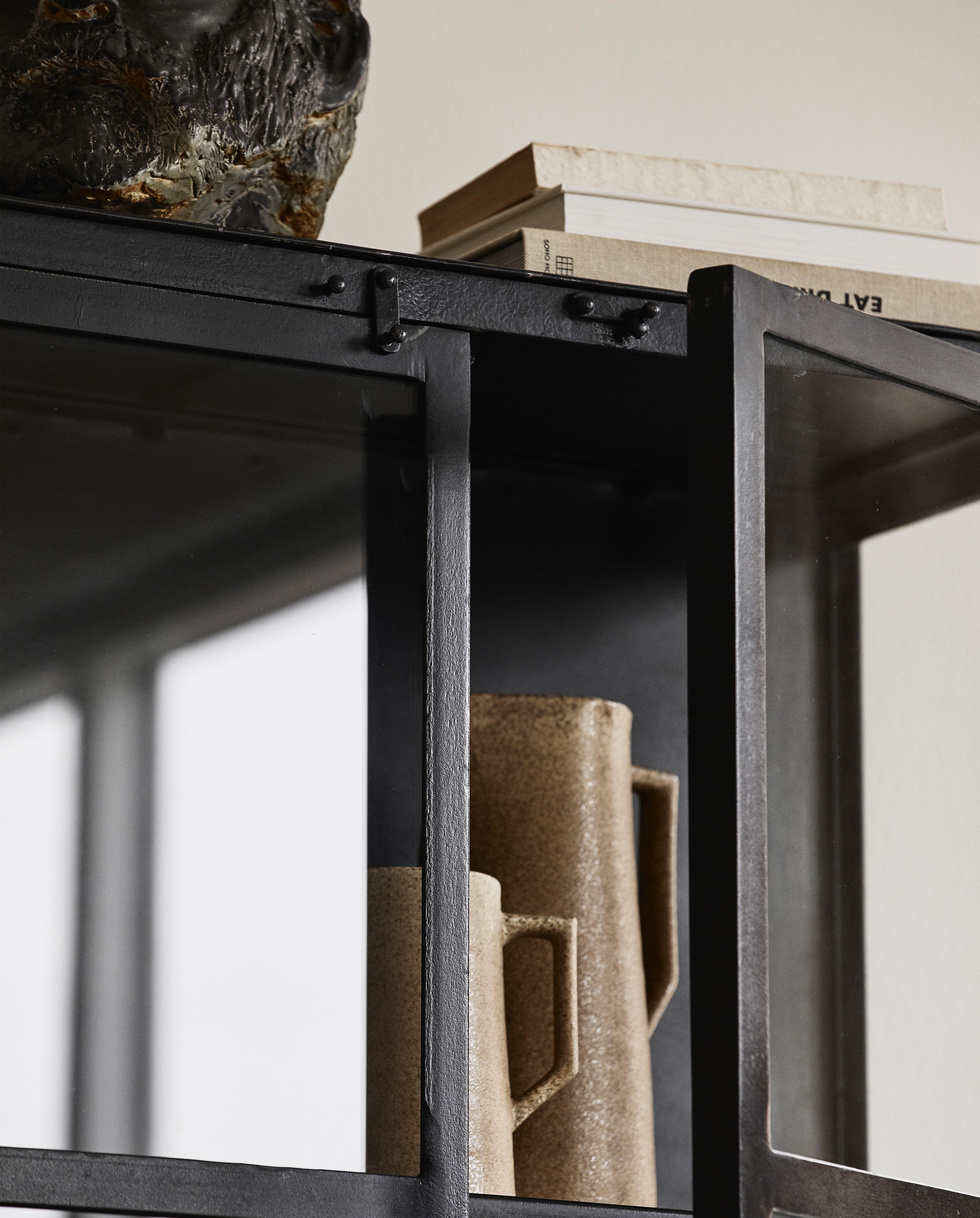 Phoenix Black Cabinet, 2 Doors, Iron, Nordal, bokhyllor