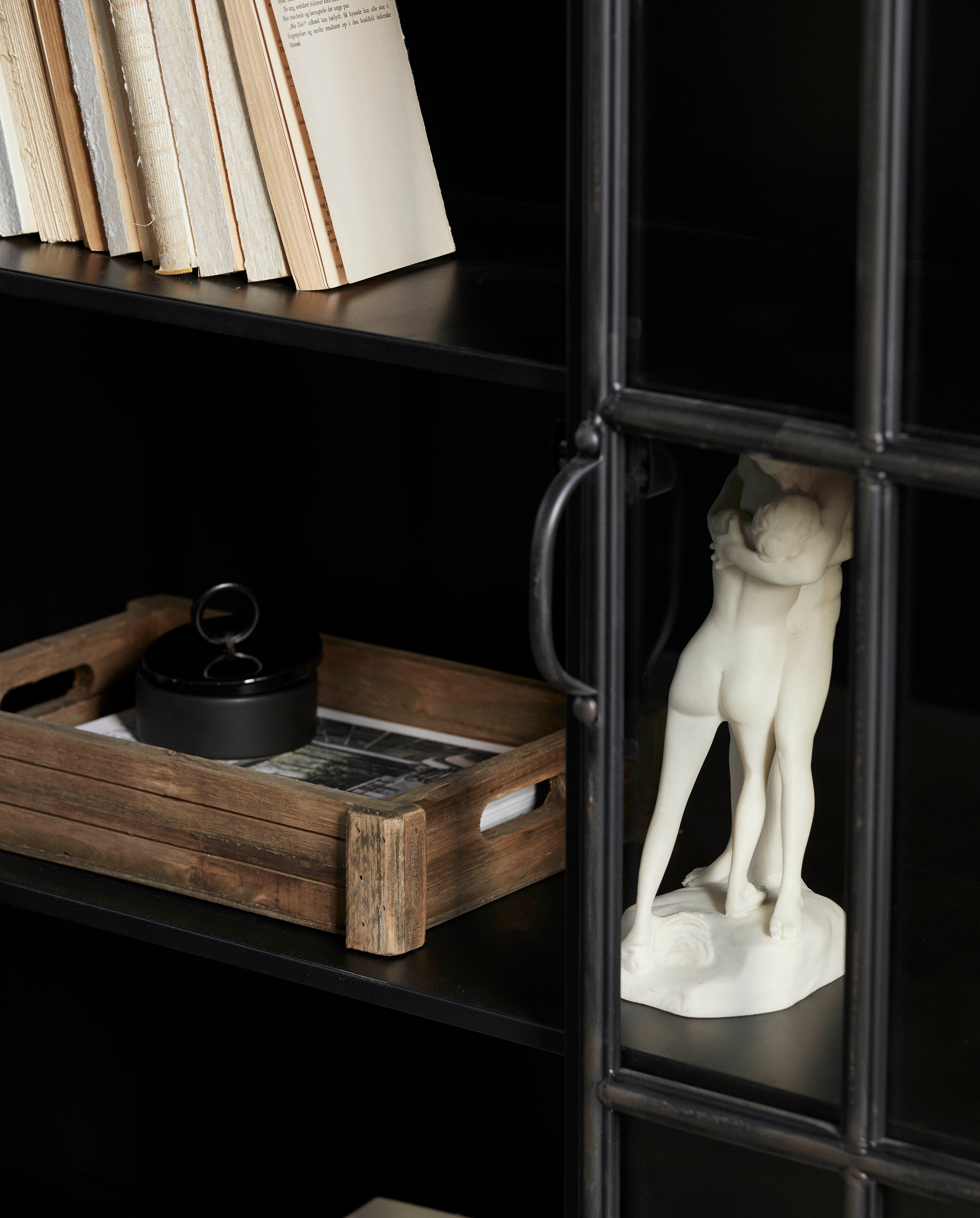 Downtown Cabinet, 3 Doors, Black, Nordal, bokhyllor