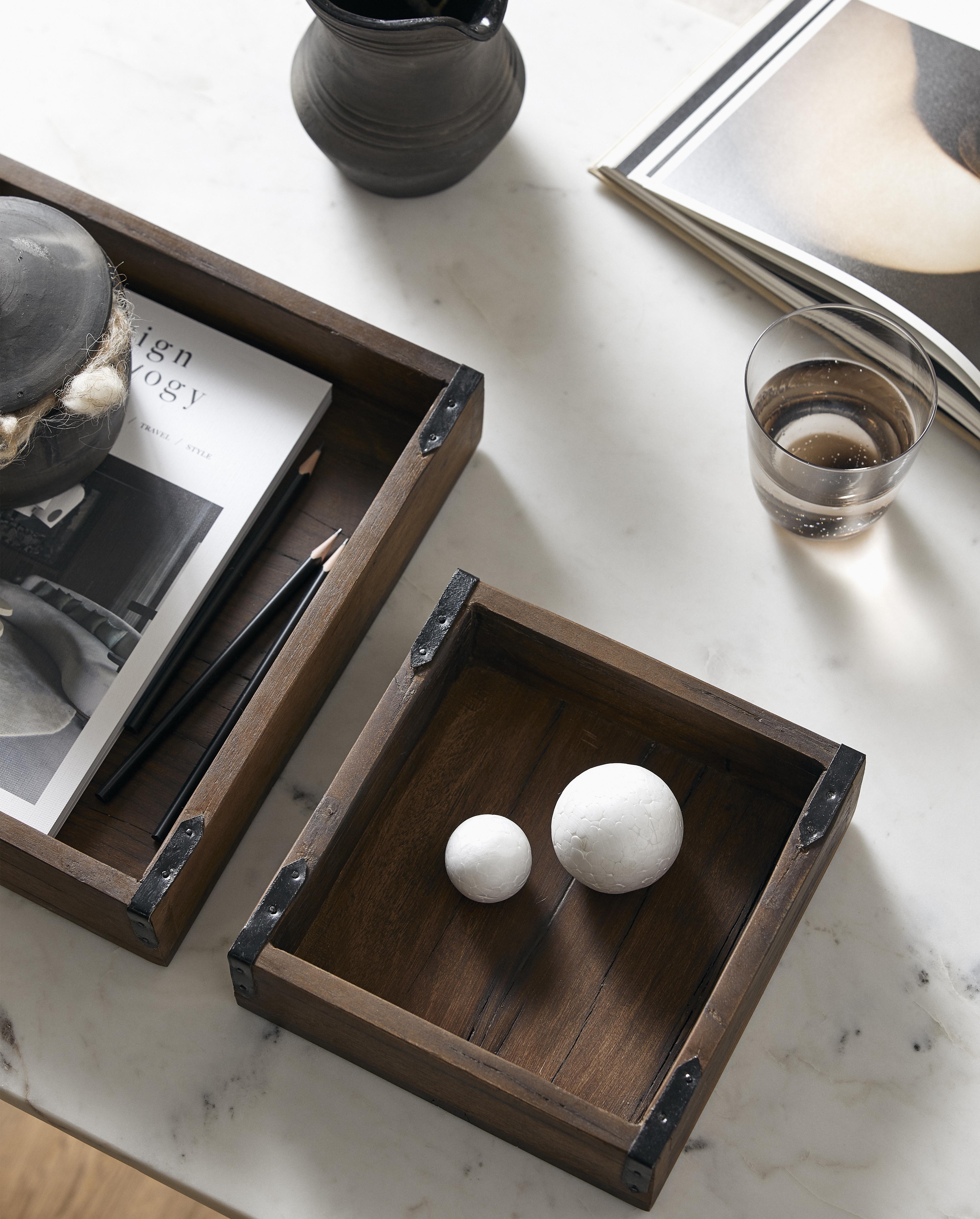 Boldo Tray, S, Reclaimed Wood - Nature, Nordal, förvaring