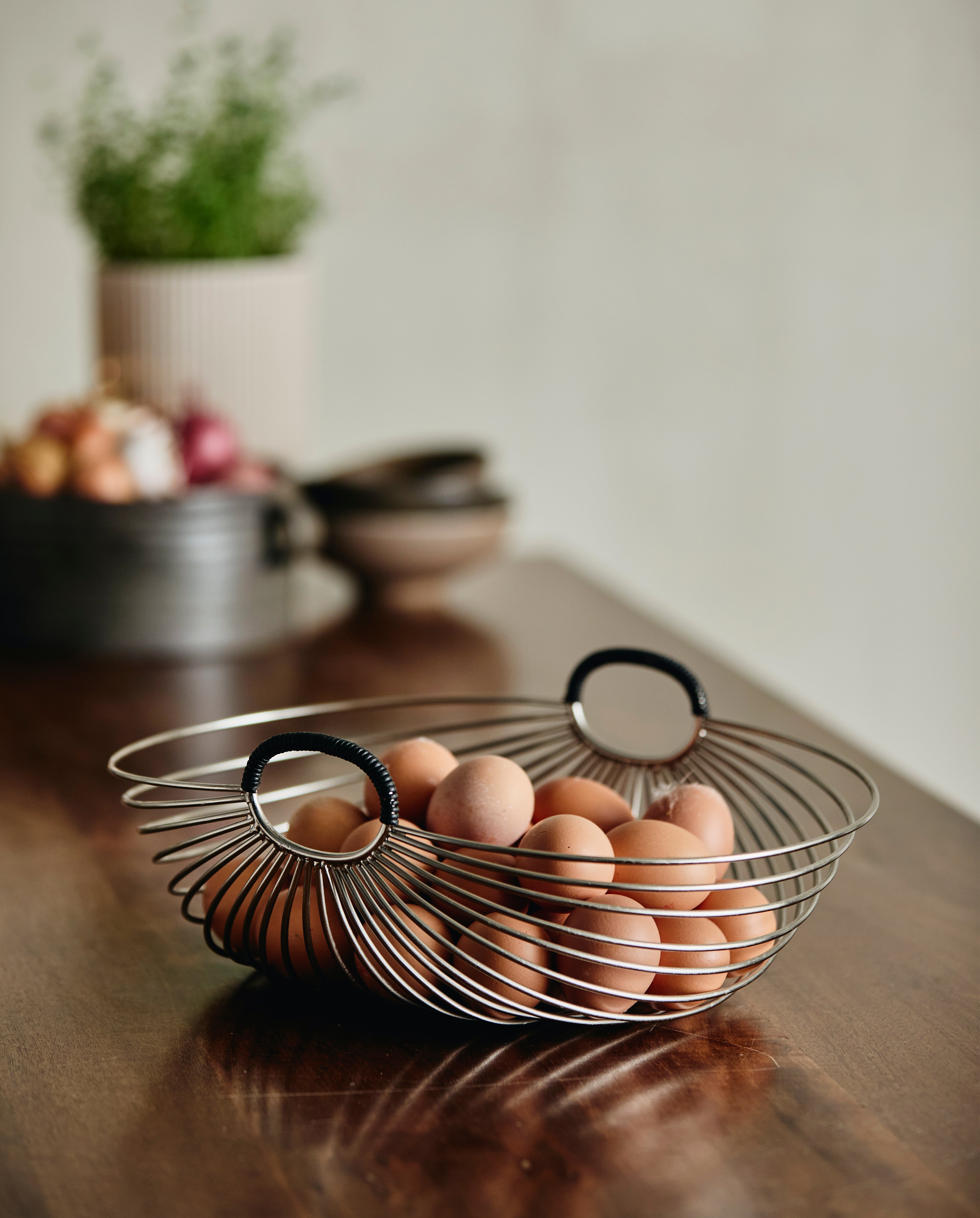 Jaipur Basket W. Handles - Chrome Finish, Nordal, förvaring