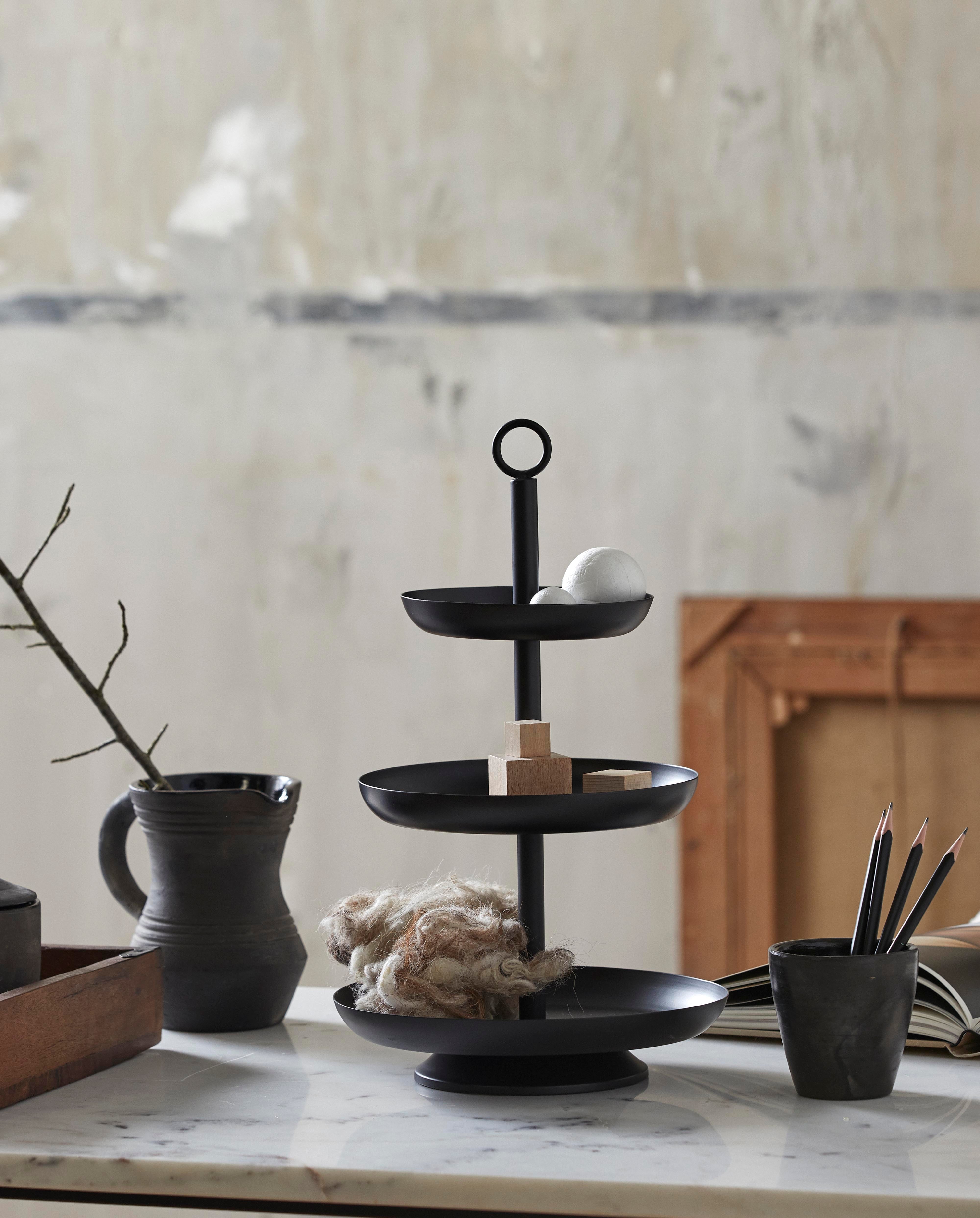 Assam Etagere, S - Black, Nordal, servering och upplägg