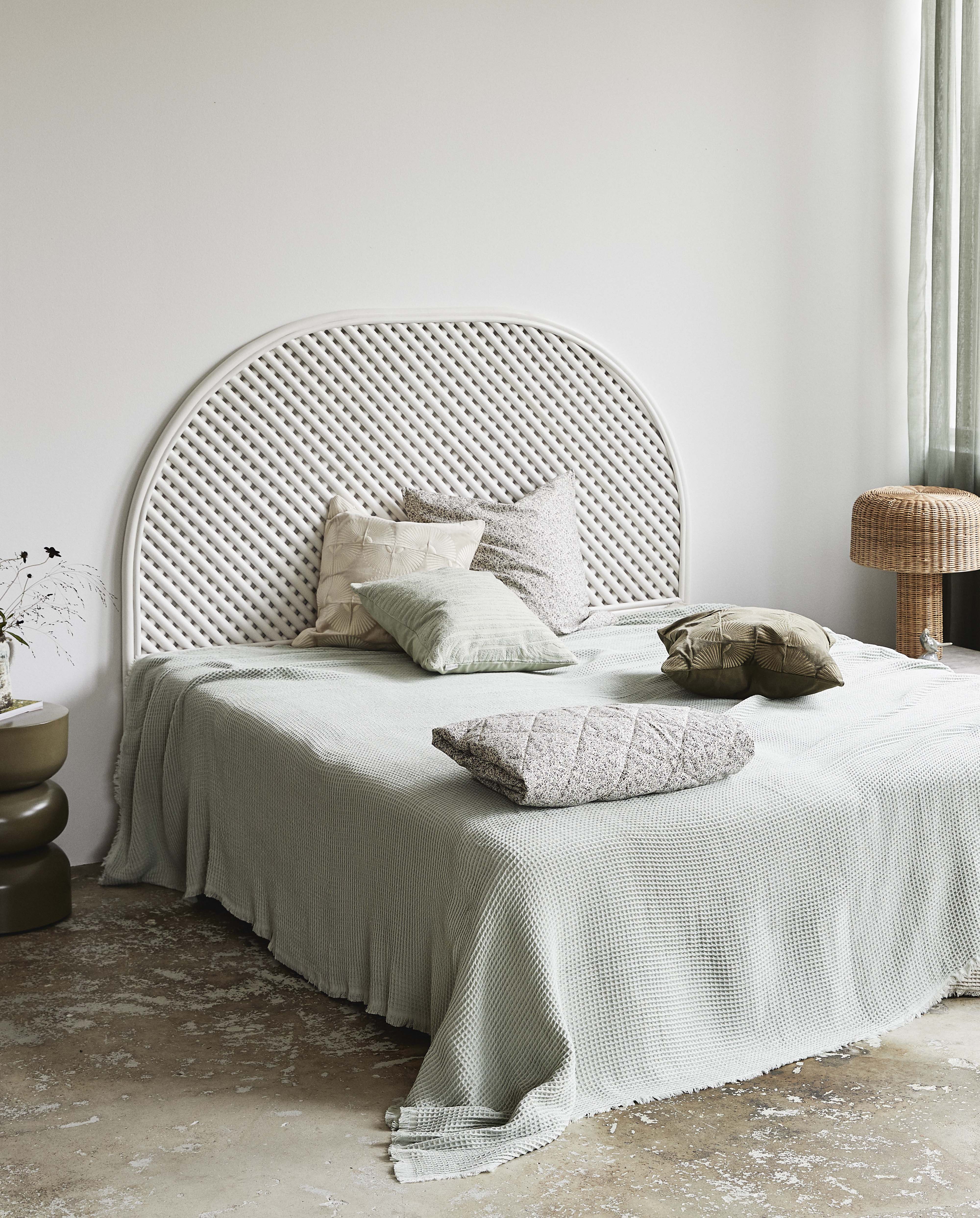 Phai Head Board, Rattan - White, Nordal, möbler