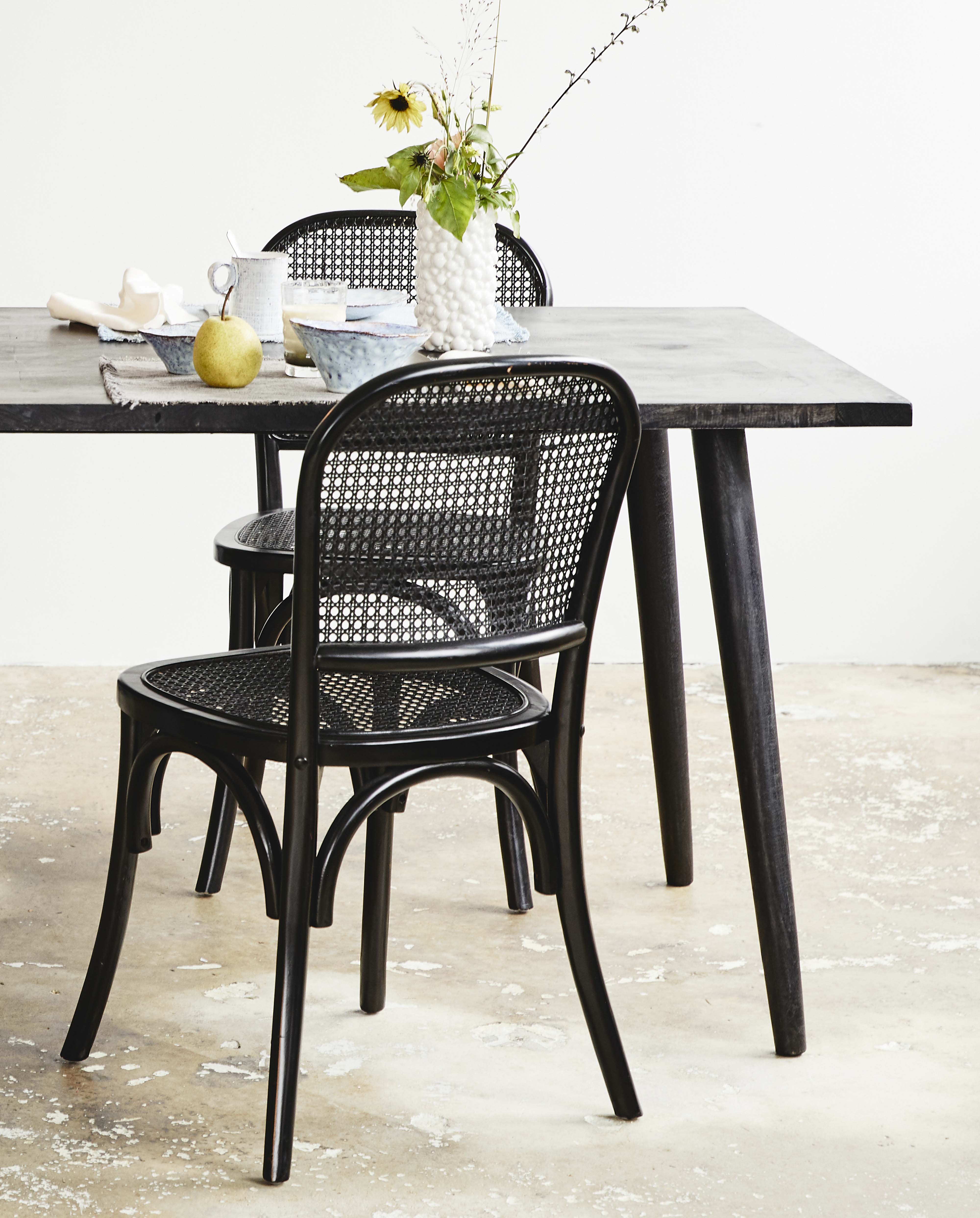 Wicky Chair W. Wickerwork, Black/black, Nordal, stolar