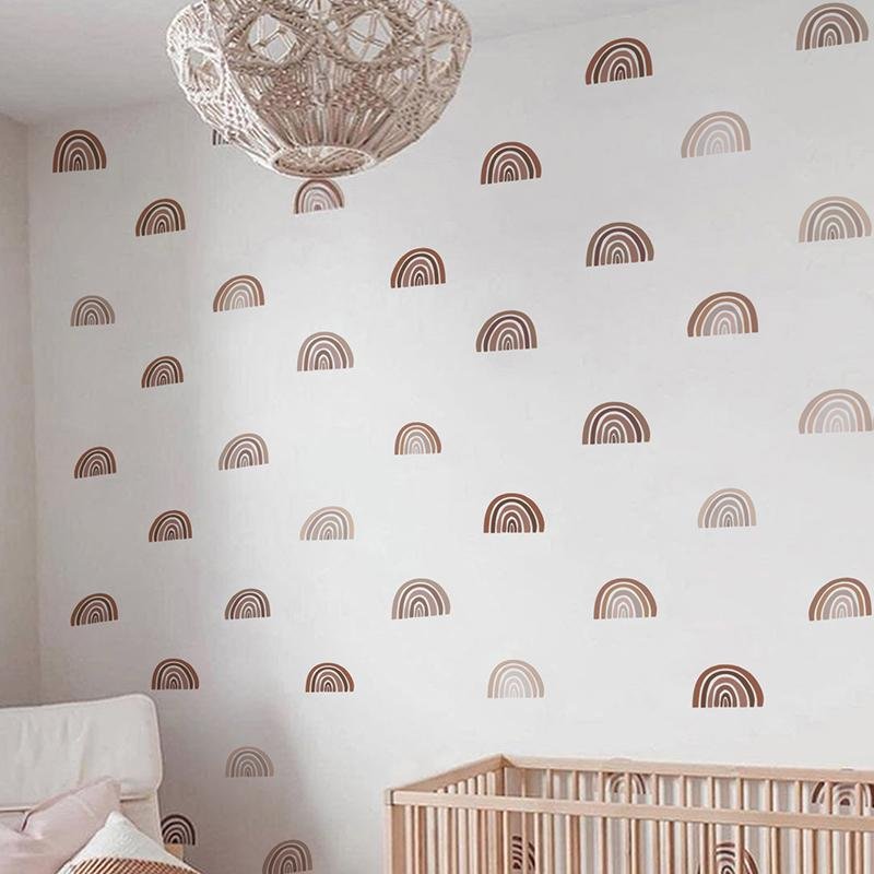 Boho Color Rainbows Bohemia Style Wall Stickers For Living Room, Flora Grossist, Barnrum