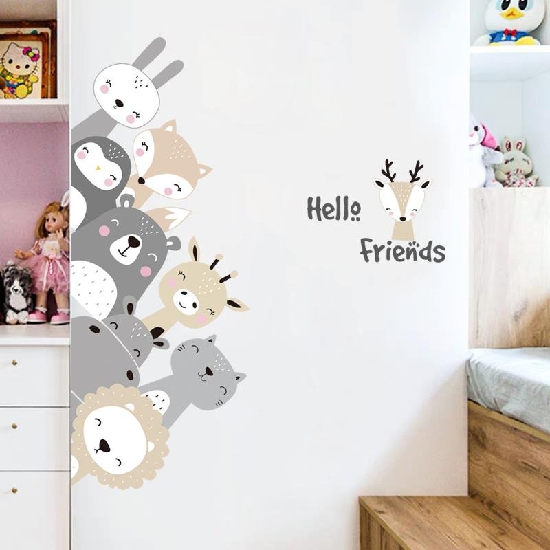 Greeting Animals – Wall Sticker, Flora Grossist, Barnrum