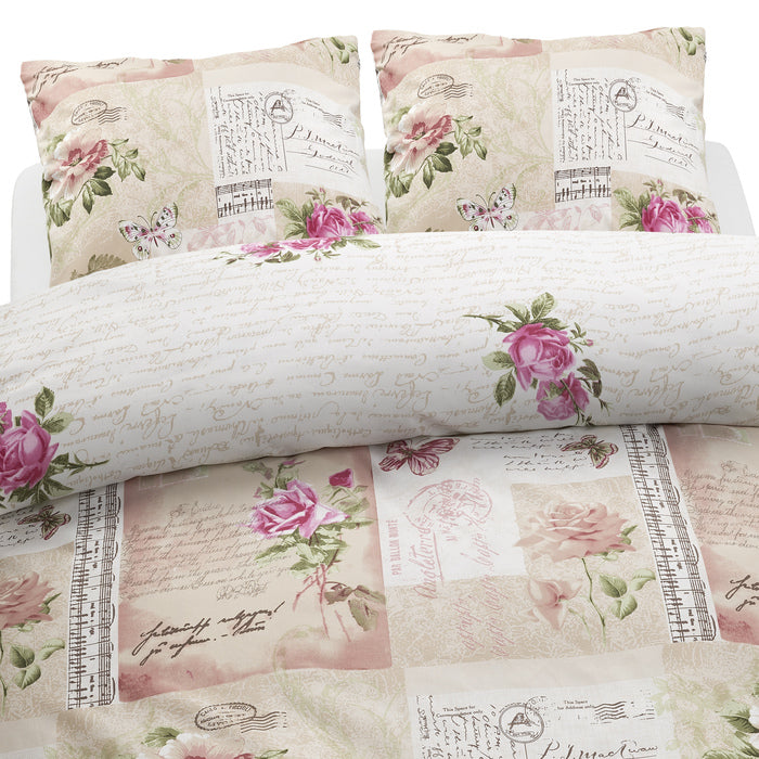 3-dels Set Vintage Gala Offwhite/rosa, Borganäs of Sweden, påslakan