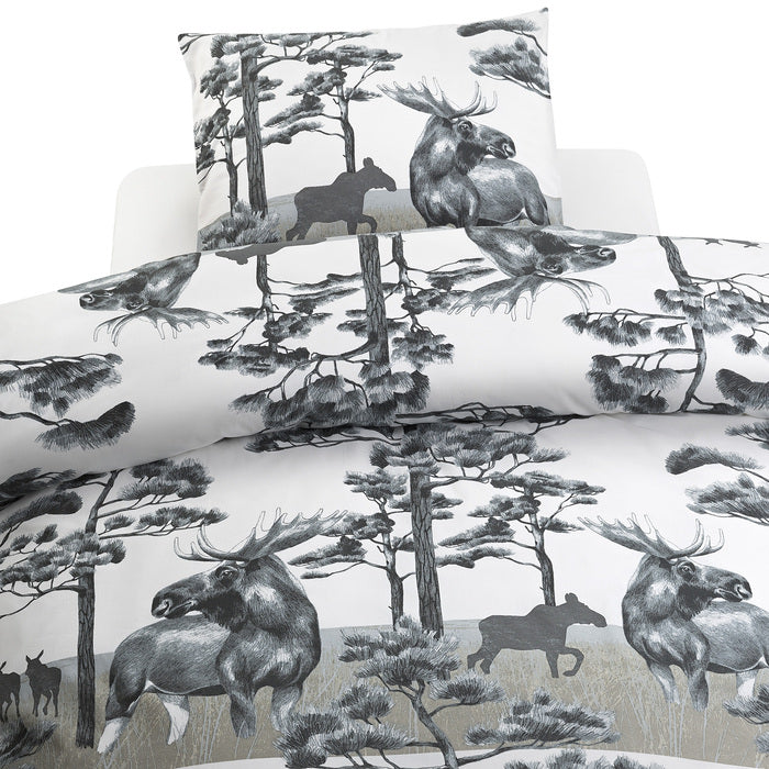 2-dels Set Älg Grå, Borganäs of Sweden, påslakan