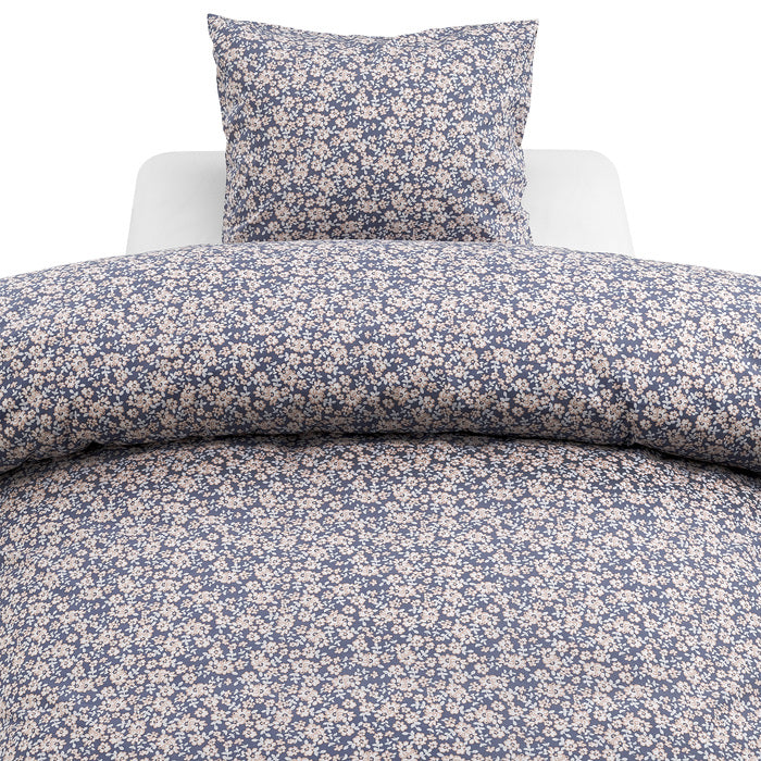 2-dels Set Blomstertid Marinblå, Borganäs of Sweden, påslakan