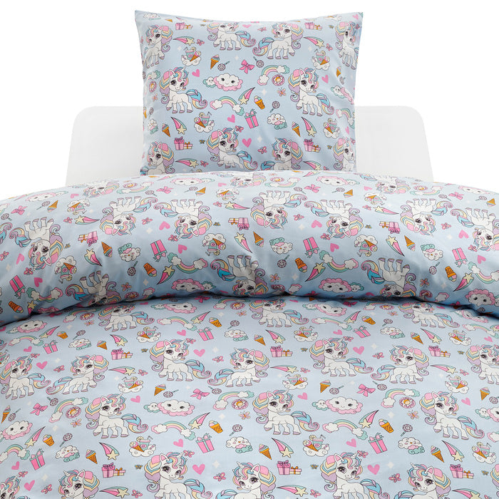 2-dels Set Enhörning Blå, Borganäs of Sweden, barnartiklar sovrum