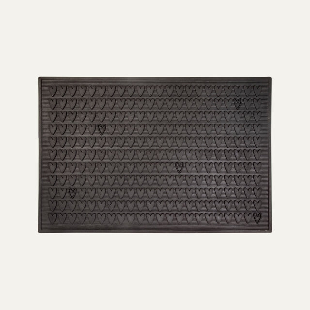 Doormat Black Heart 60x90cm, Dixie, utomhus inredning