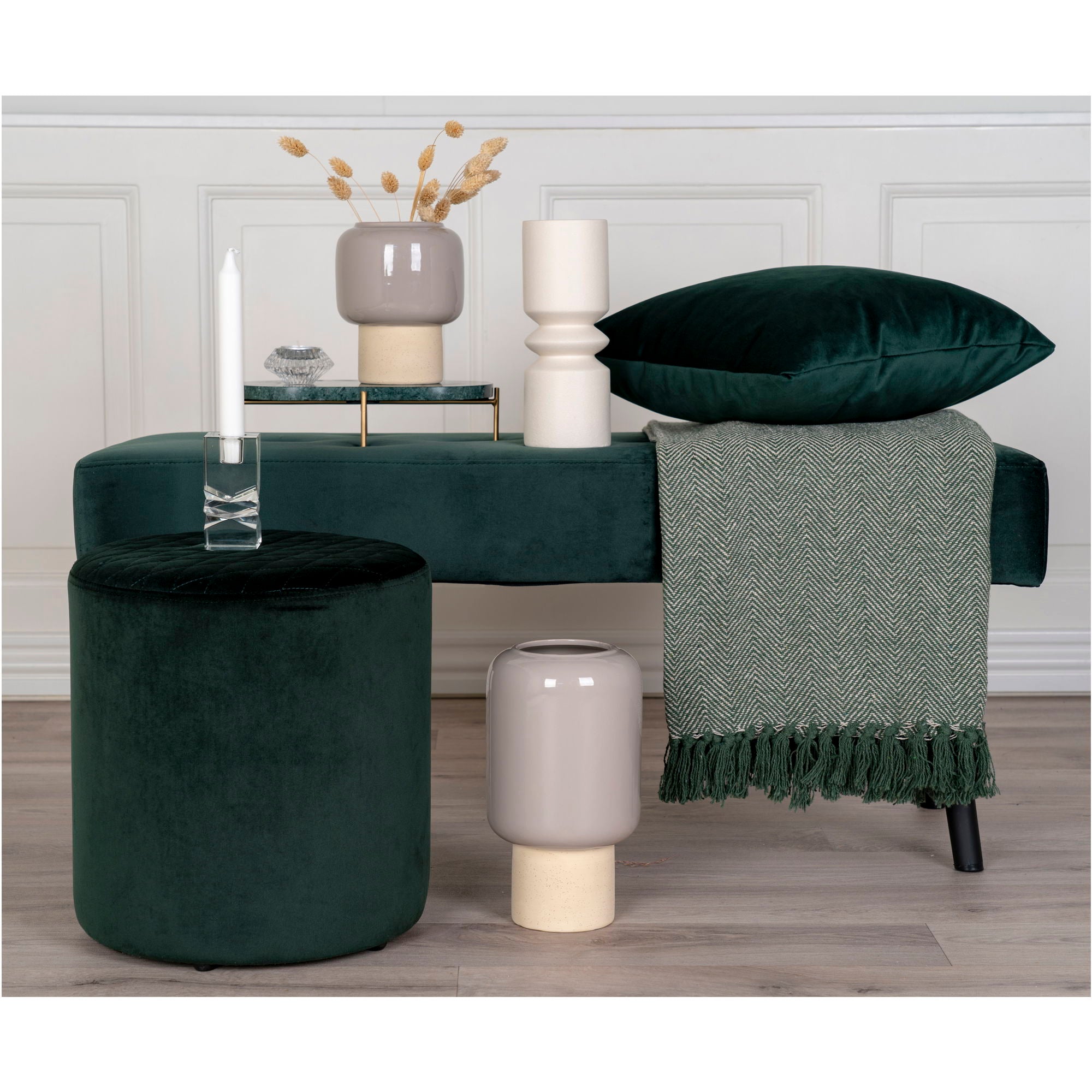 CORT Plaid, grön/vit