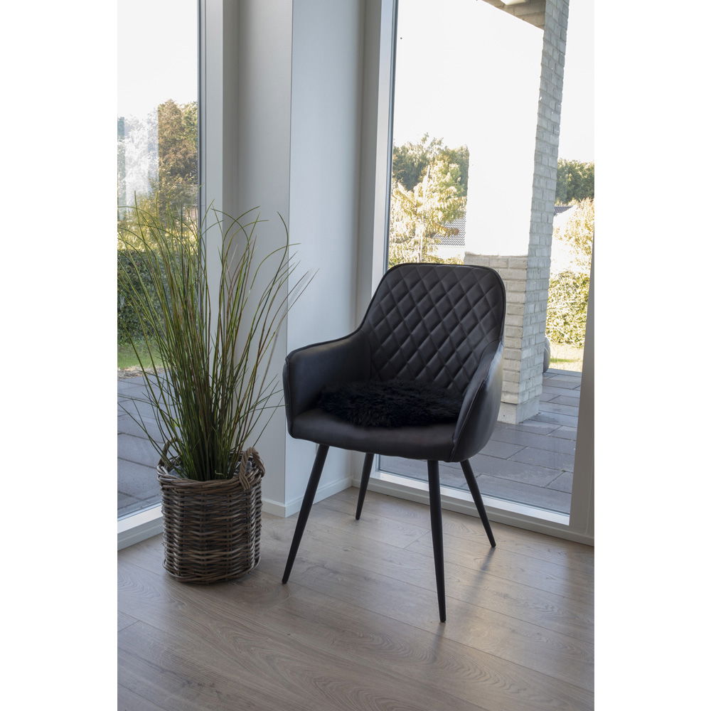 Lammskinnssits Ø35 cm, svart