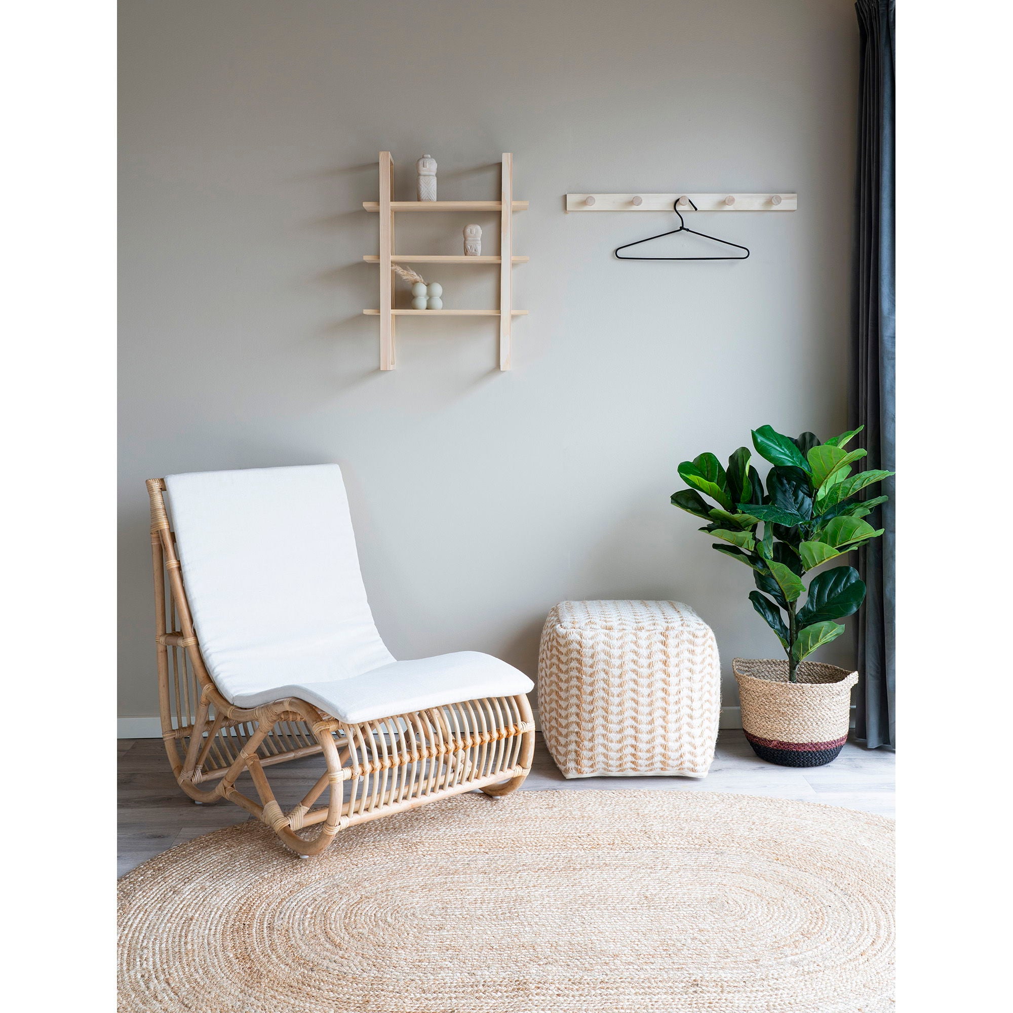 BOMBAY Matta, flätad jute natur