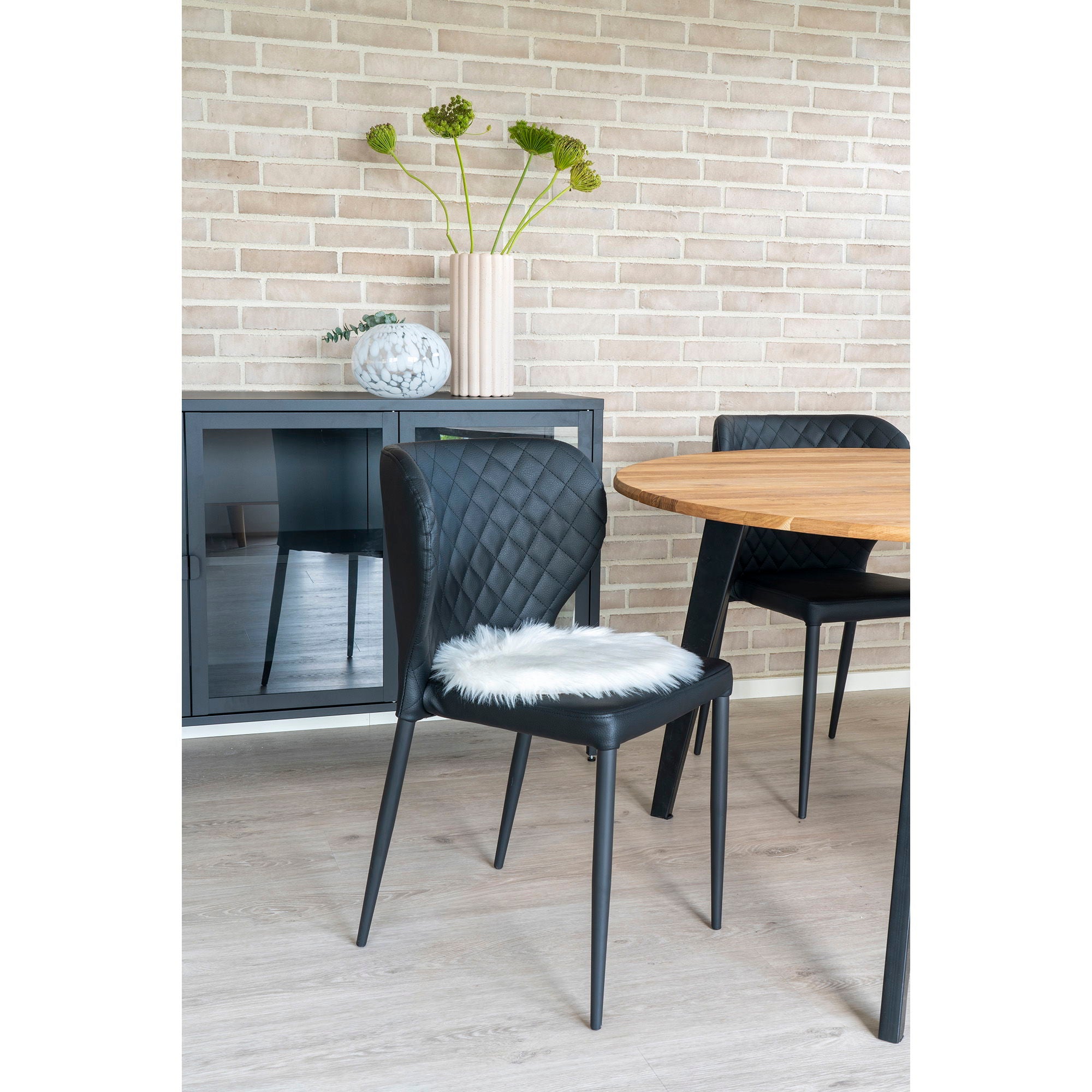 Konstlammskinnssits, vit, ø35 cm