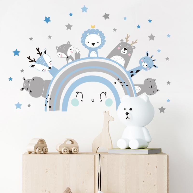 Cartoon Animal Wall Sticker For Kids Room, Flora Grossist, Barnrum