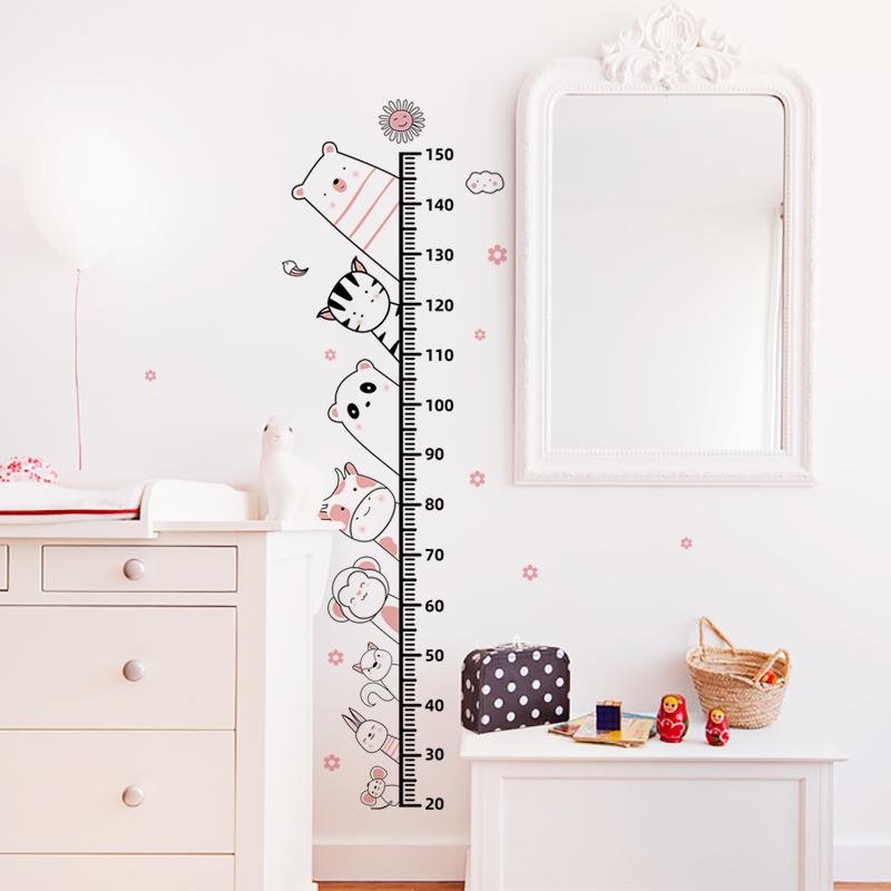 Wall Stickers/decal For Nursery & Kids Room – Simple Line Animals Height Chart, Flora Grossist, Barnrum