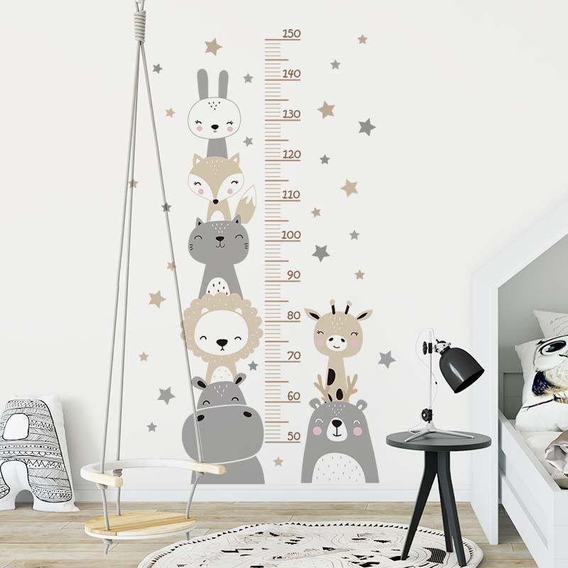 Animals And Stars Height Ruler Wall Stickers For Kids | Kids Height Ruler Decal, Flora Grossist, Barnrum