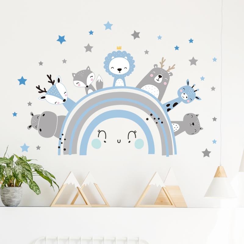 Cartoon Animal Wall Sticker For Kids Room, Flora Grossist, Barnrum