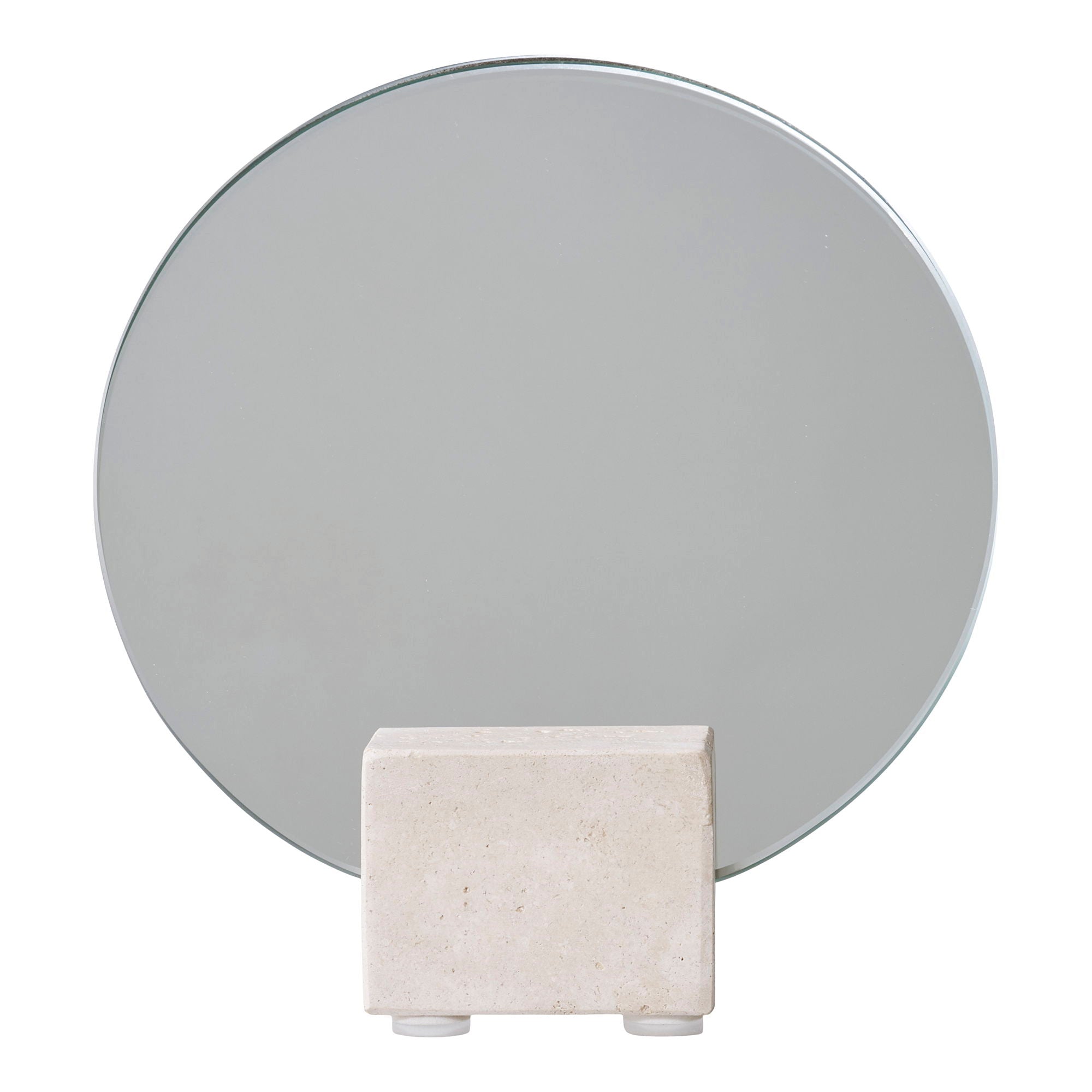 Bordsspegel, travertin natur, Ø18x18 cm