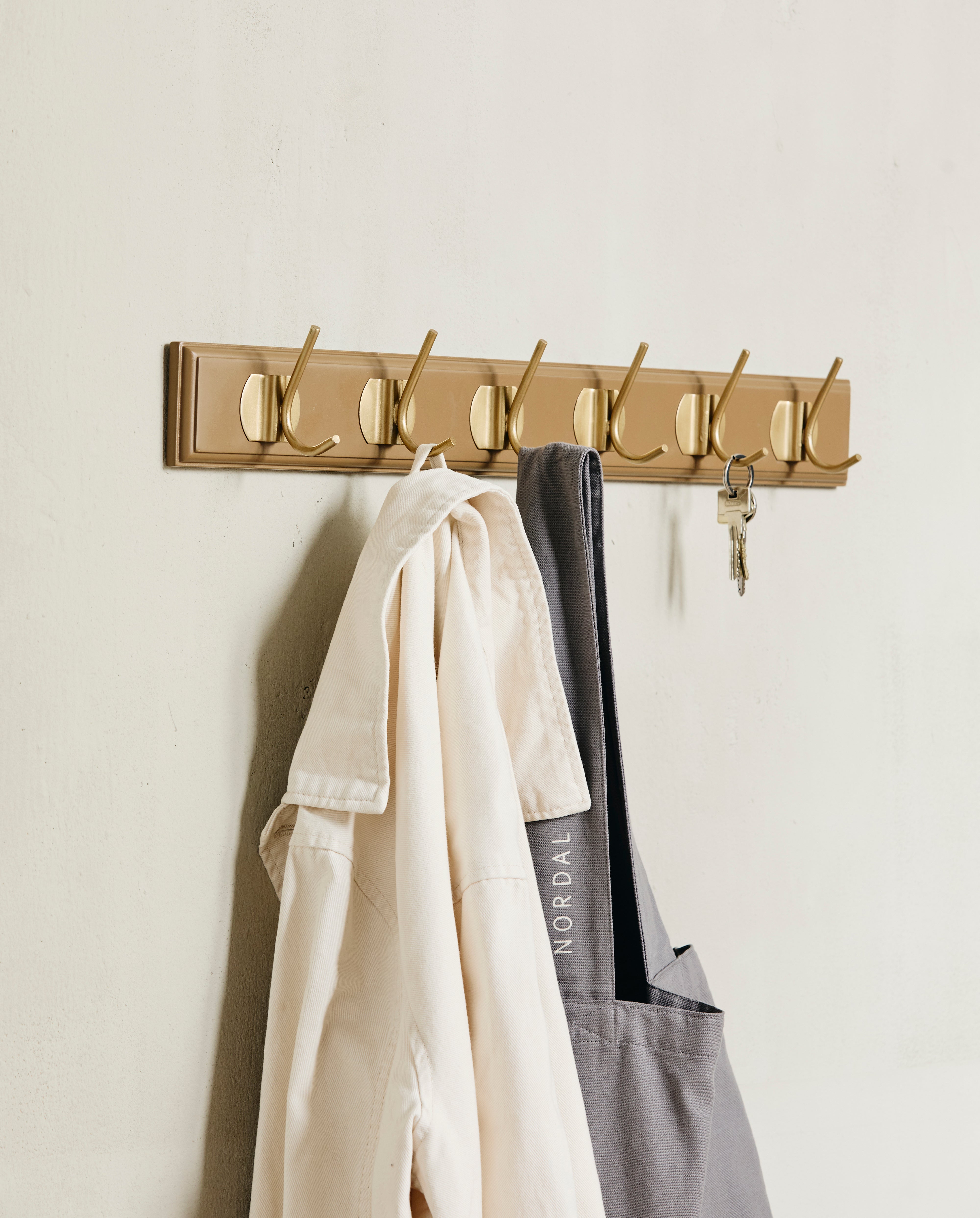 Edgy Coat Rack, 6 Hooks - Brown, Nordal, hängare & krokar