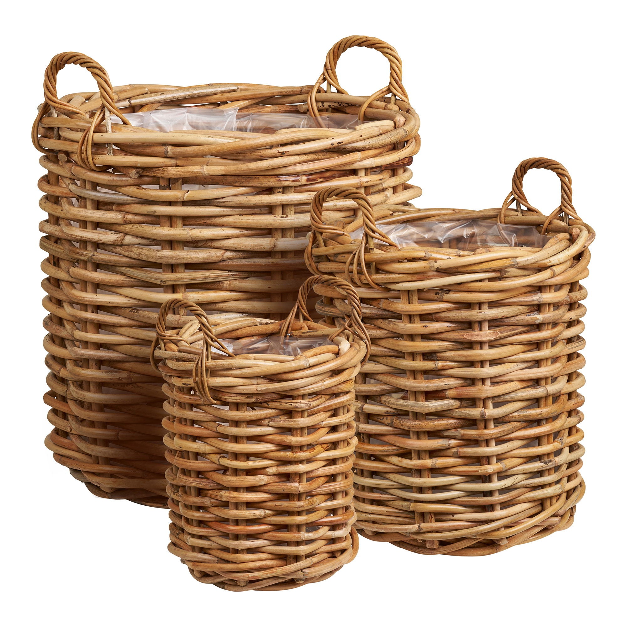 BURTON Baskets, kubu-rotting natur, set om 3