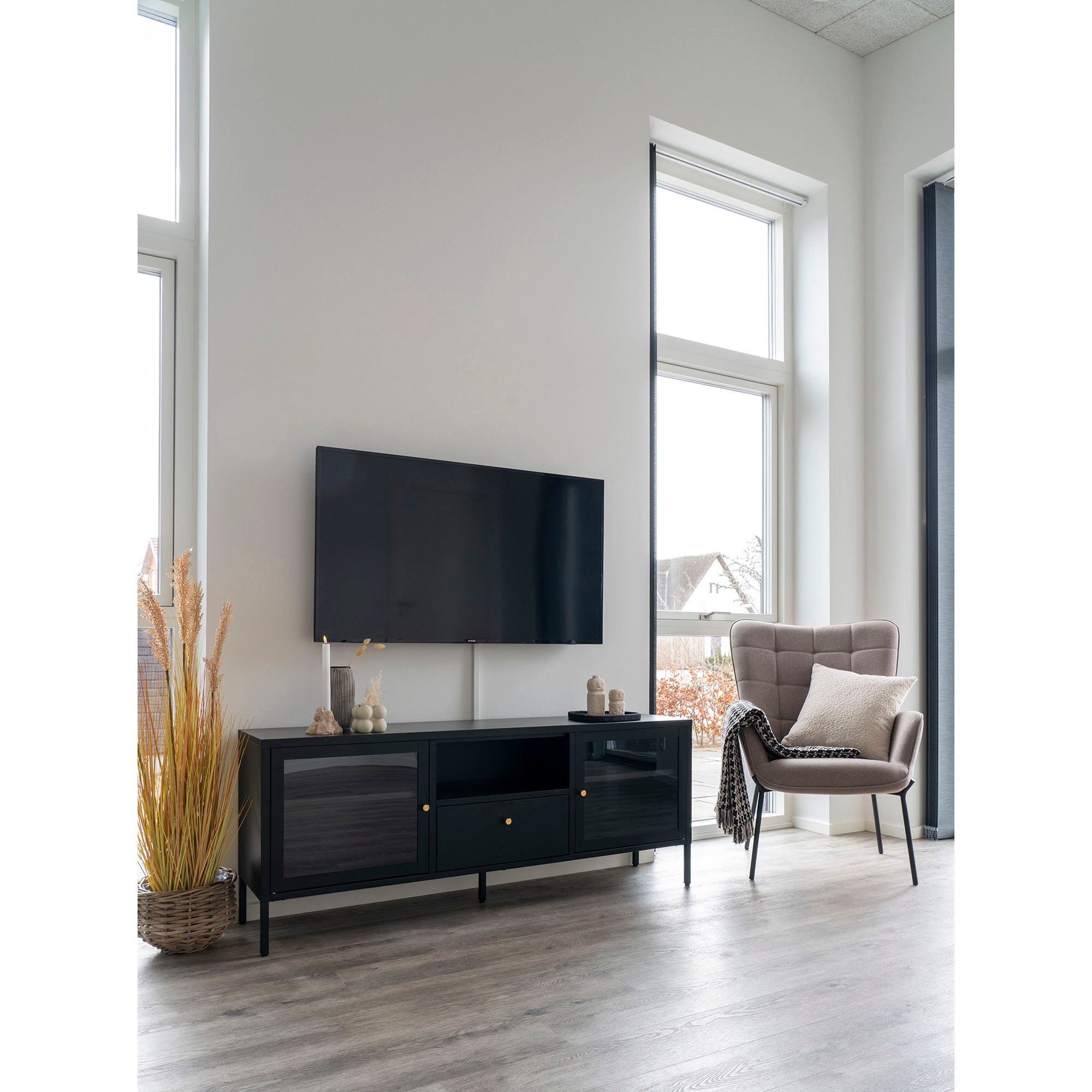 PULO Korgset i kubu-rattan, natur, 2-pack