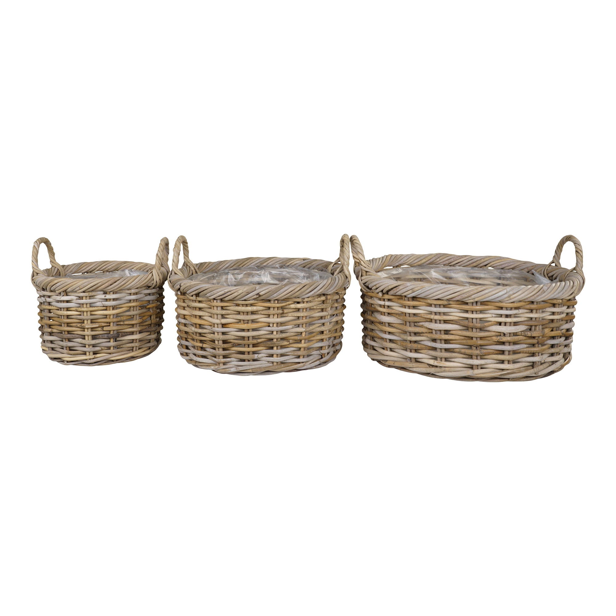 Kuta-korgar, kubu-rattan natur (3-pack)