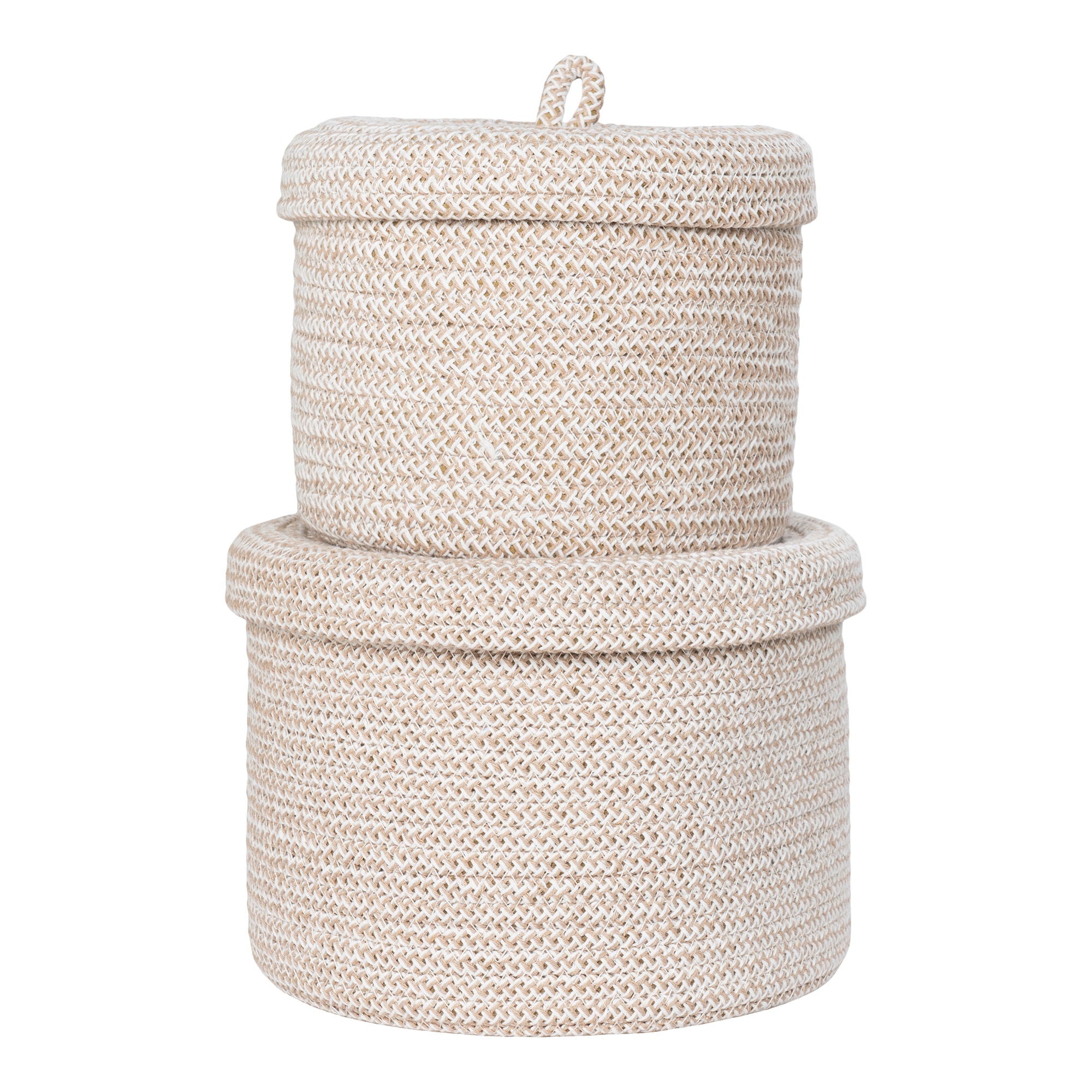 SEBAL Korgar, bomull beige set om 2