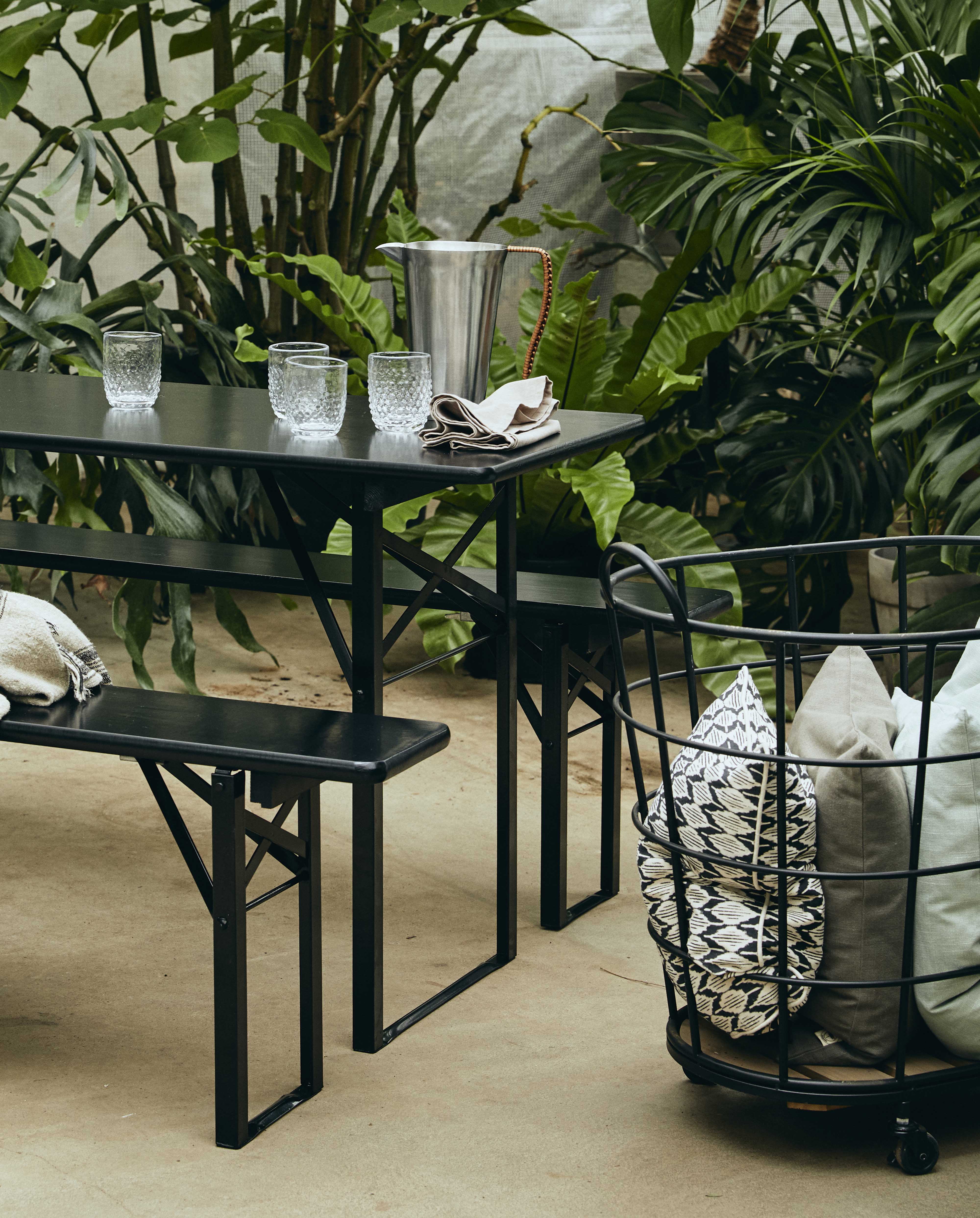 Downtown Basket On Wheels - Black, Nordal, förvaring