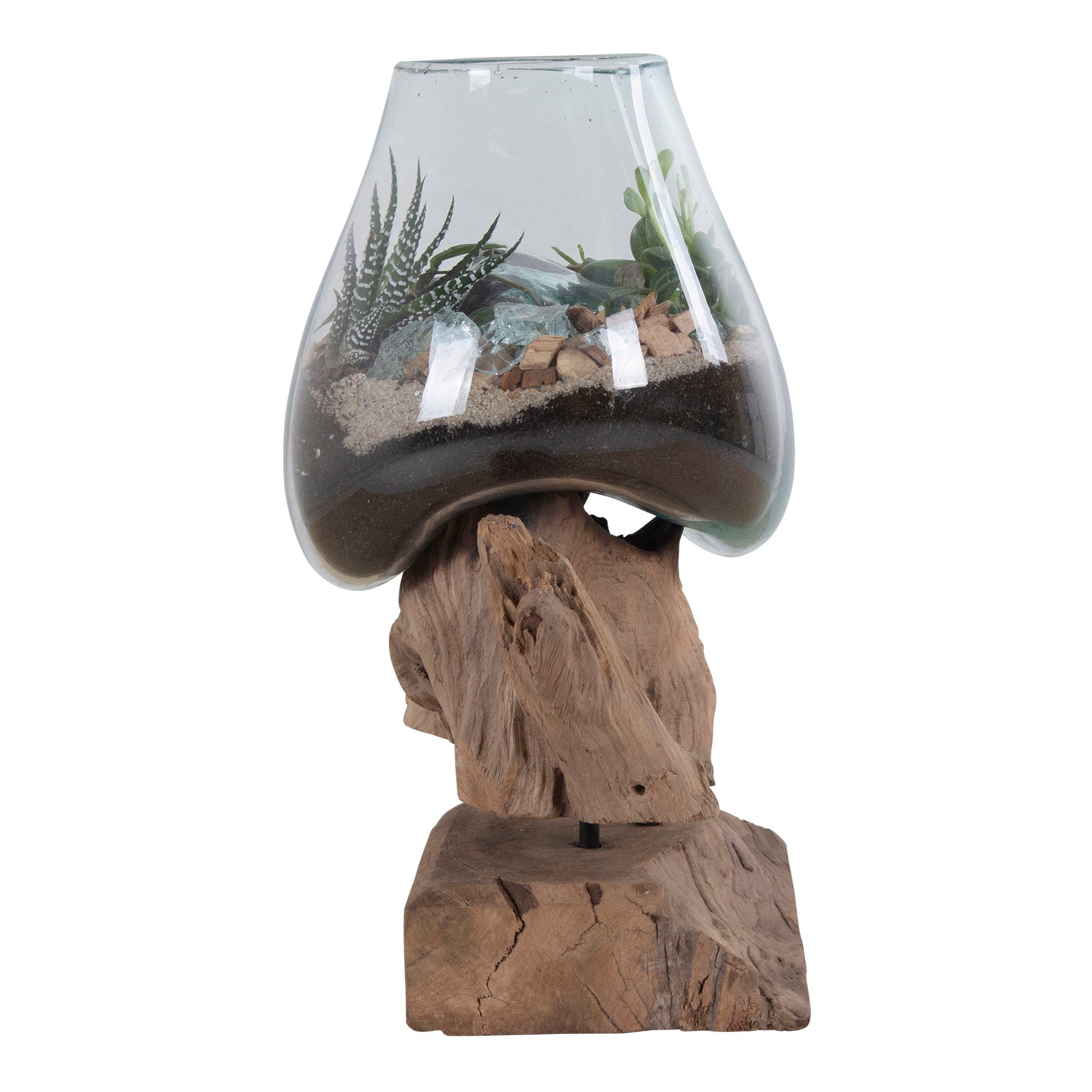 SAN MARINO Waterdrop, teak/glass