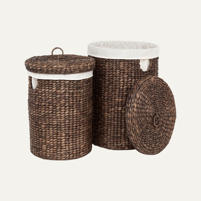 Laundry Basket Round Lily Brown S/2, Dixie, korgar