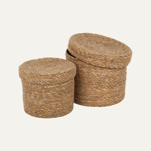 Cylinder W.lid Small Emil Natural S/2, Dixie, korgar