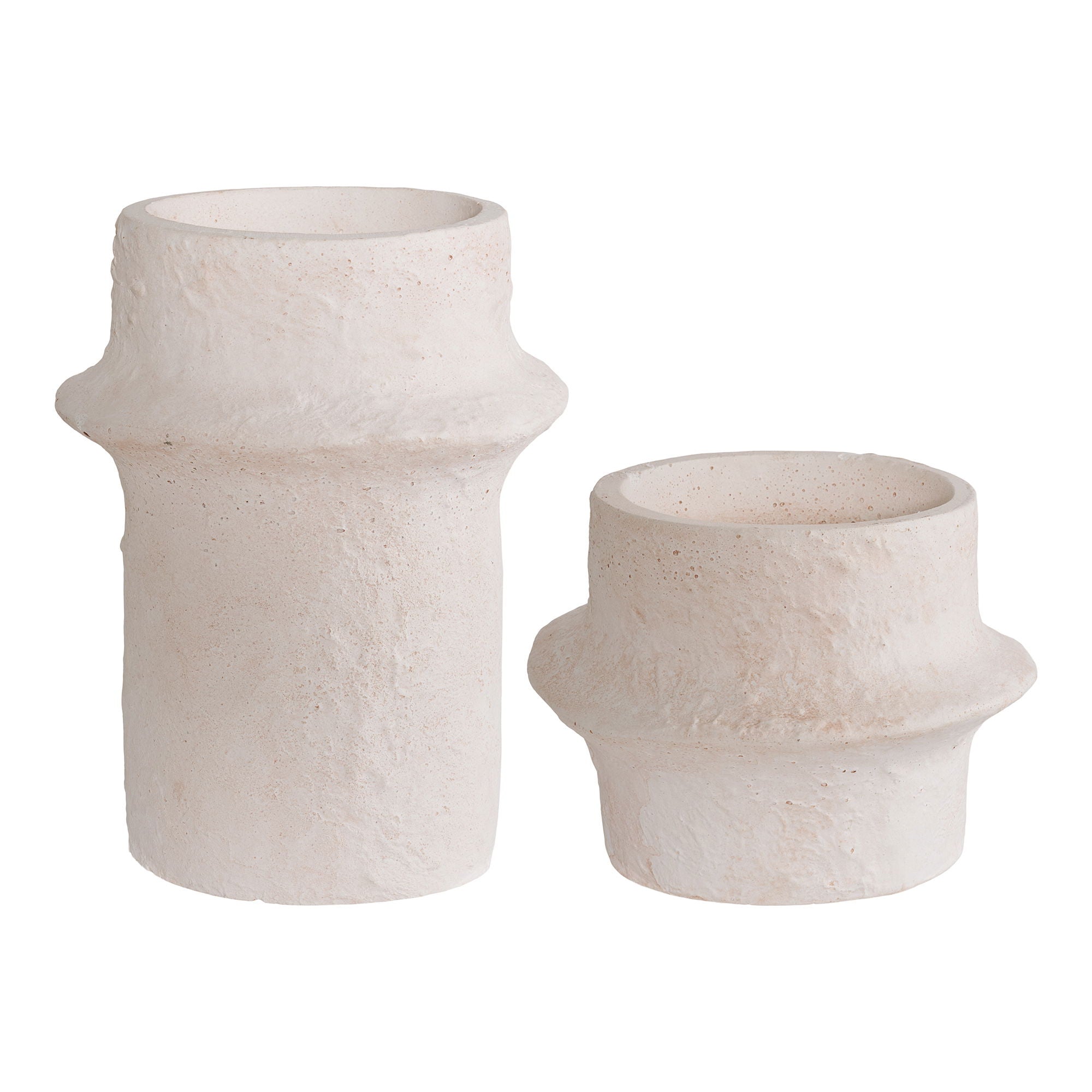 Ljusstake, vit cement, 2-pack